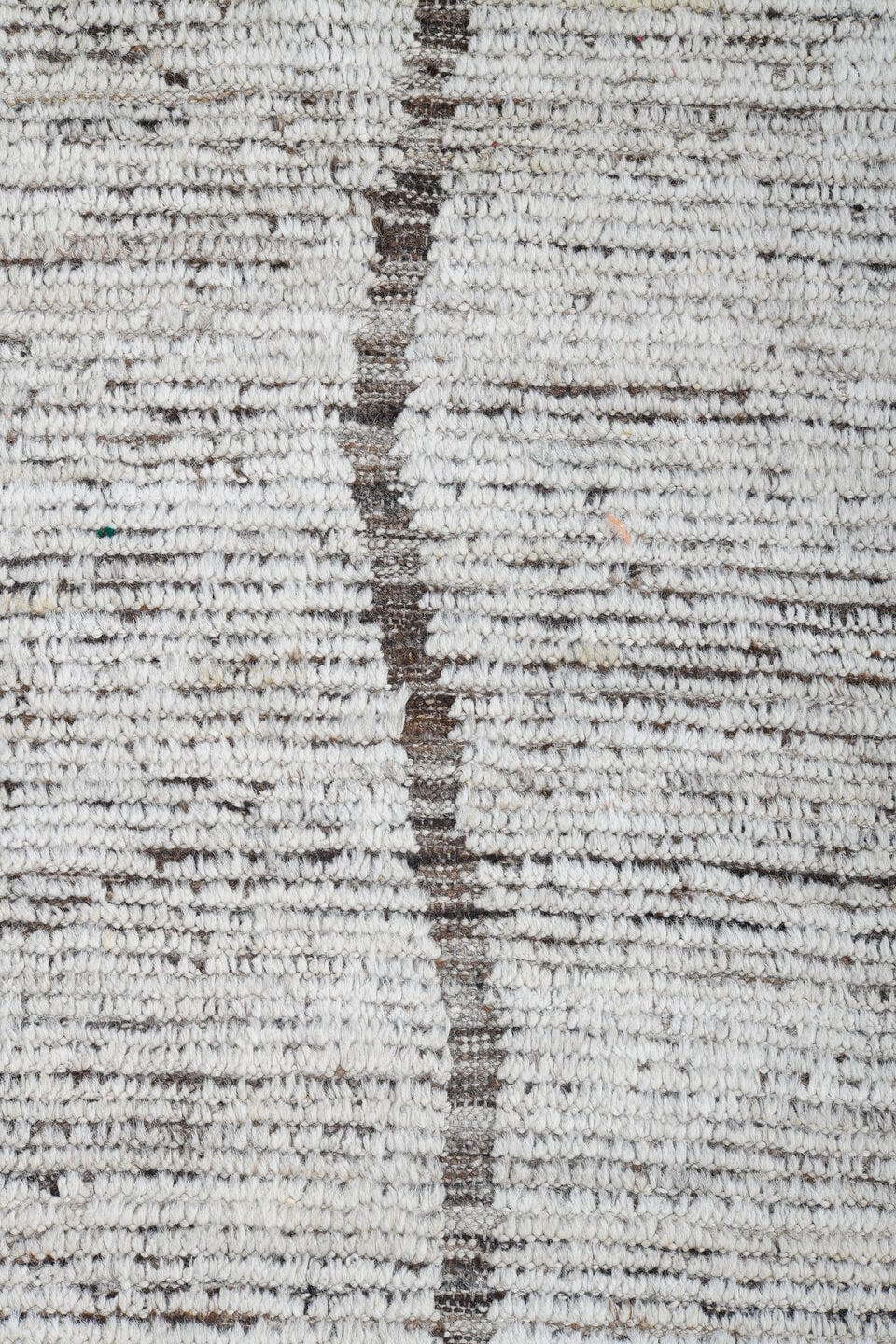 9' x 12' one-of-a-kind handmade vintage Tulu large size rug. Color palette: ivory, taupe, brown, cream, beige, gray