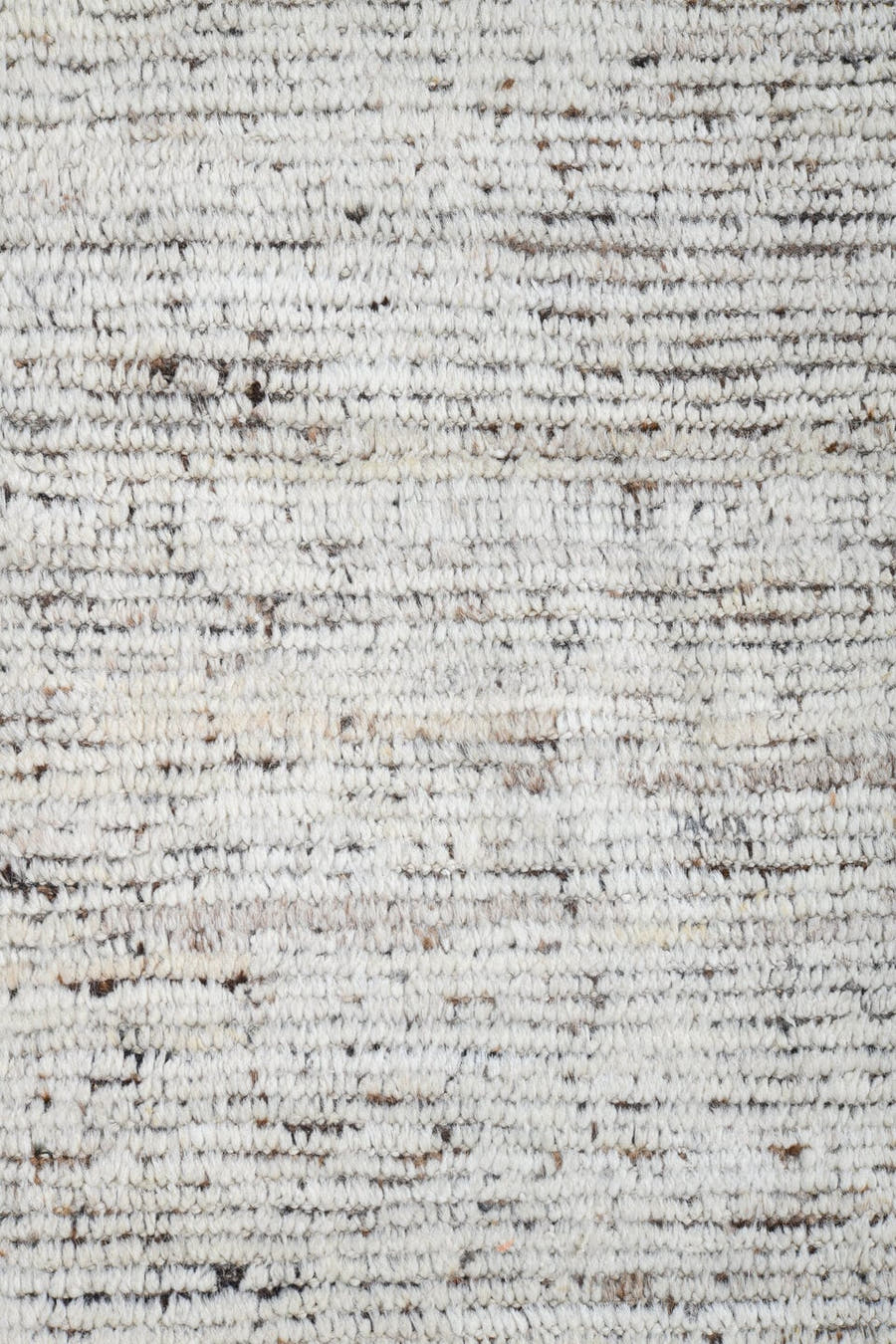 9' x 12' one-of-a-kind handmade vintage Tulu large size rug. Color palette: ivory, brown, taupe, charcoal, beige, gray