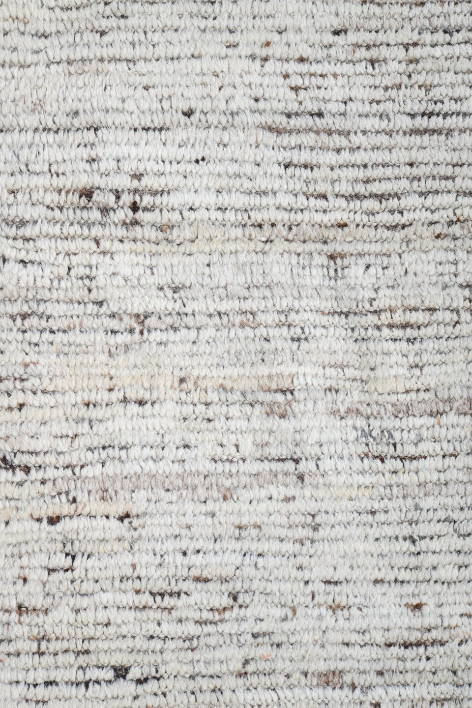 9' x 12' one-of-a-kind handmade vintage Tulu large size rug. Color palette: ivory, brown, taupe, charcoal, beige, gray