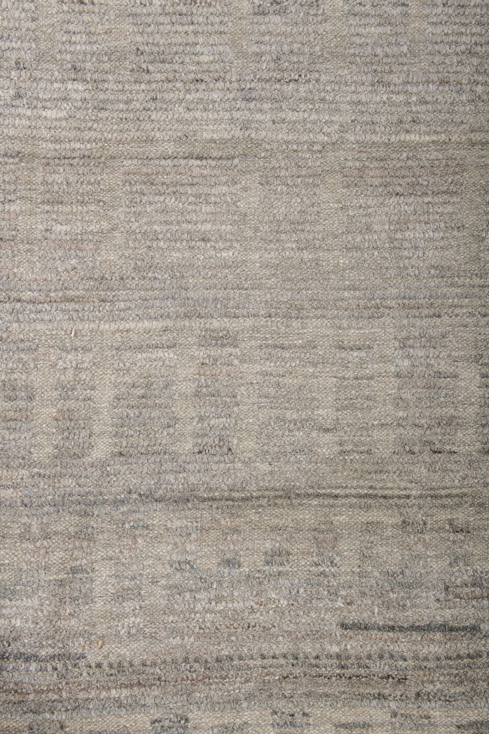 9' x 12' one-of-a-kind handmade vintage Tulu large size rug. Color palette: taupe, ivory, gray, greige, stone, beige