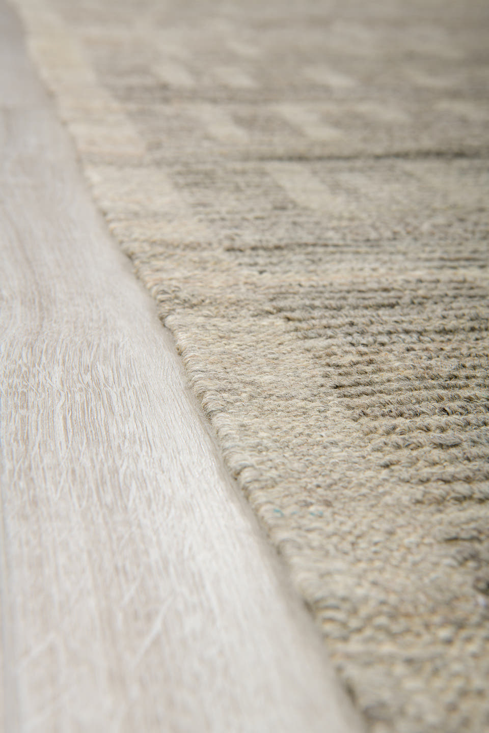 9' x 12' one-of-a-kind handmade vintage Tulu large size rug. Color palette: taupe, ivory, gray, greige, stone, beige