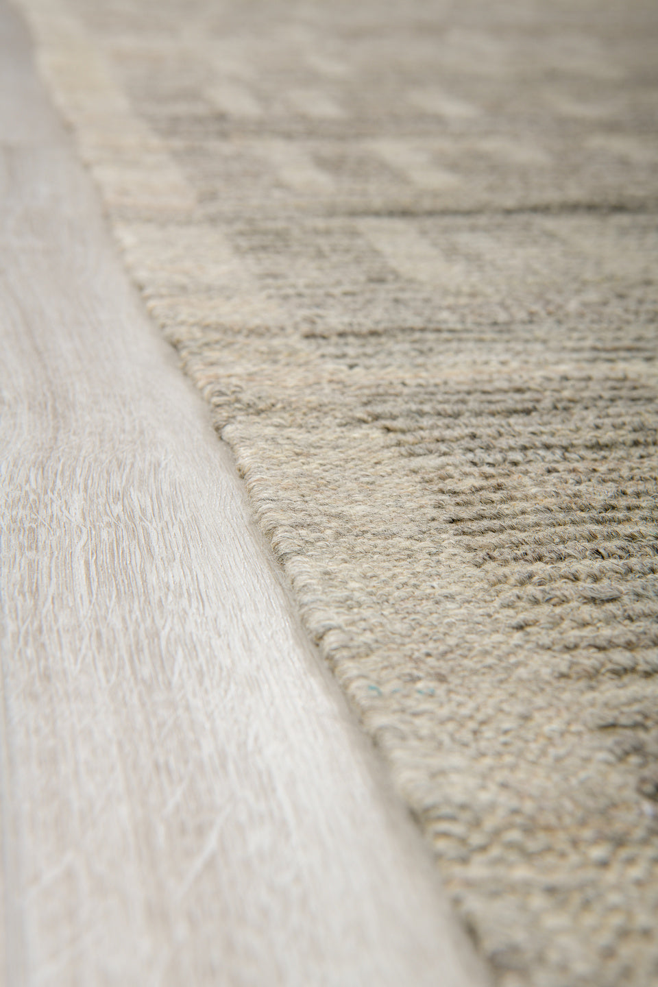 9' x 12' one-of-a-kind handmade vintage Tulu large size rug. Color palette: taupe, ivory, gray, greige, stone, beige