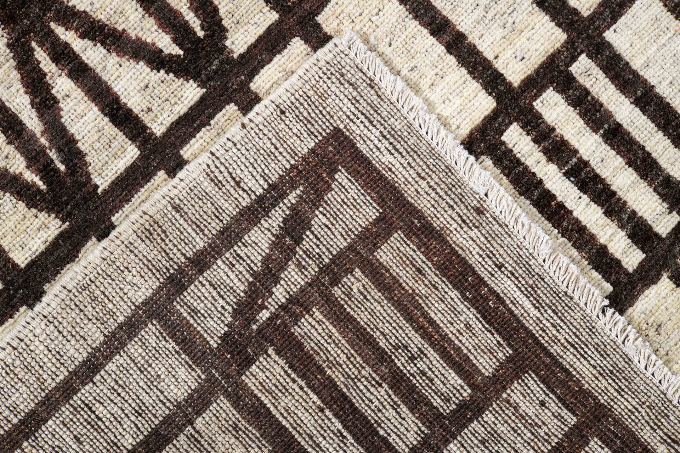 11' x 13' one-of-a-kind handmade vintage Tulu oversize rug. Color palette: black, brown, dark gray, gainsboro, gray