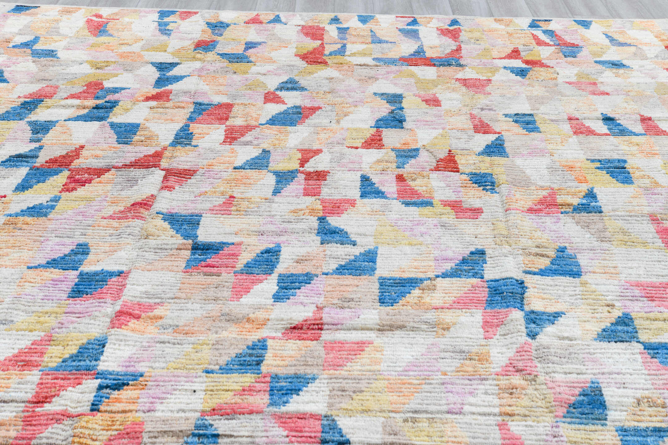 10' x 11' one-of-a-kind handmade vintage Tulu large size rug. Color palette: arapawa, black, blue, brown, dark gray, gray