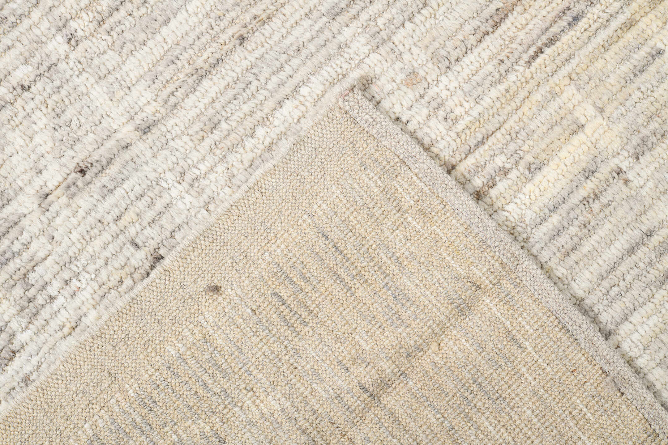 10' x 13' one-of-a-kind handmade vintage Tulu oversize rug. Color palette: ivory, cream, taupe, beige, sand, light gray