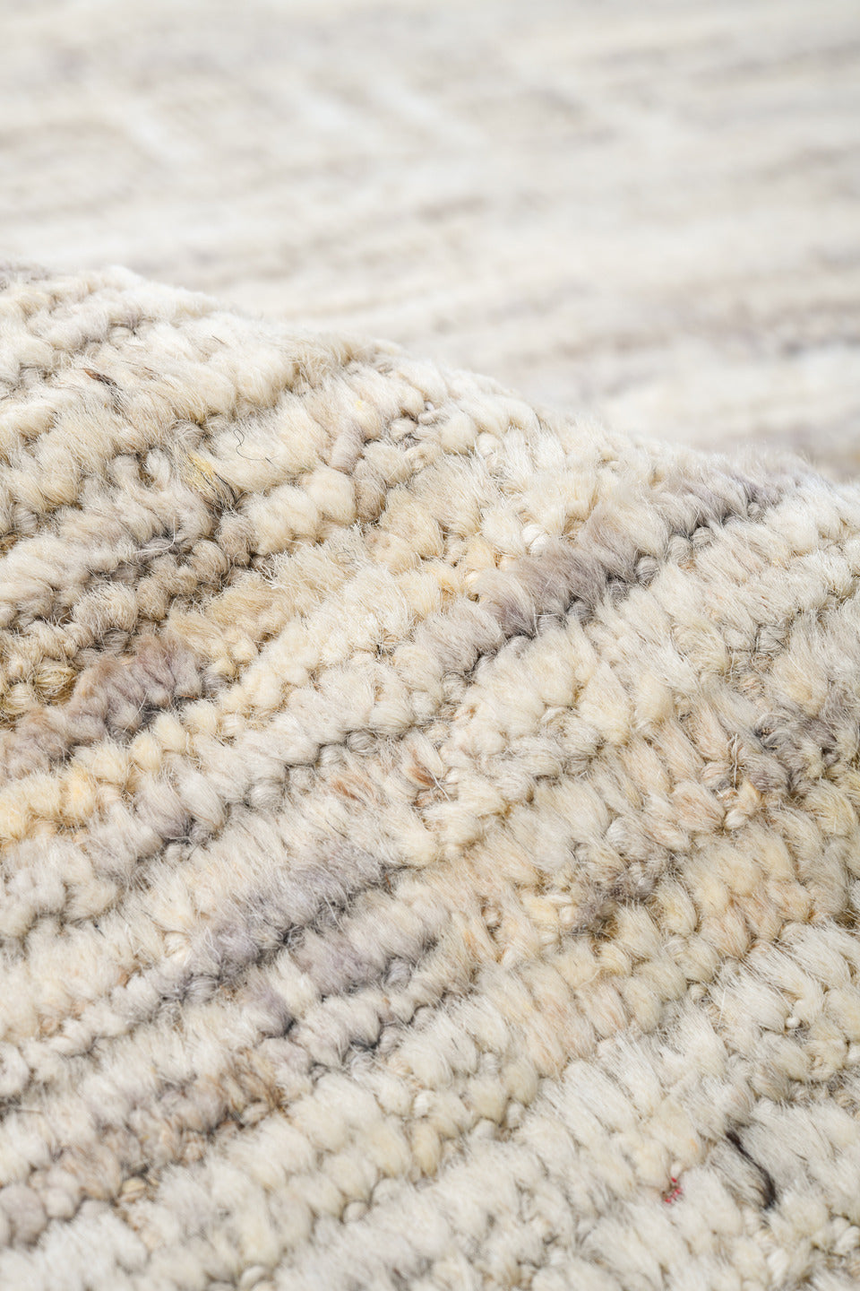 10' x 13' one-of-a-kind handmade vintage Tulu oversize rug. Color palette: ivory, cream, taupe, beige, sand, light gray
