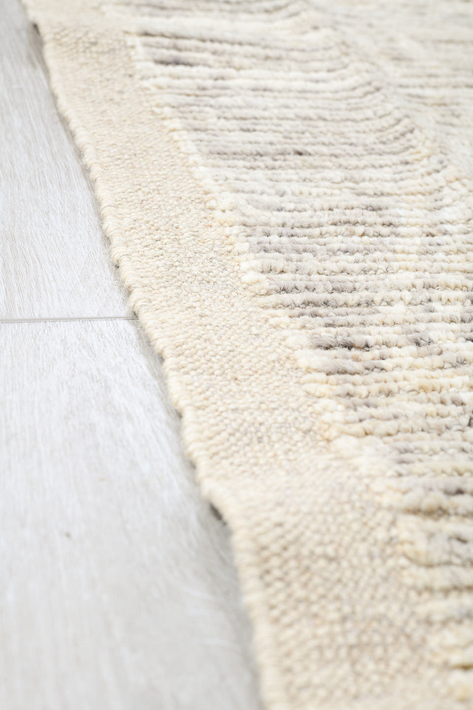 10' x 13' one-of-a-kind handmade vintage Tulu oversize rug. Color palette: ivory, cream, taupe, beige, sand, light gray