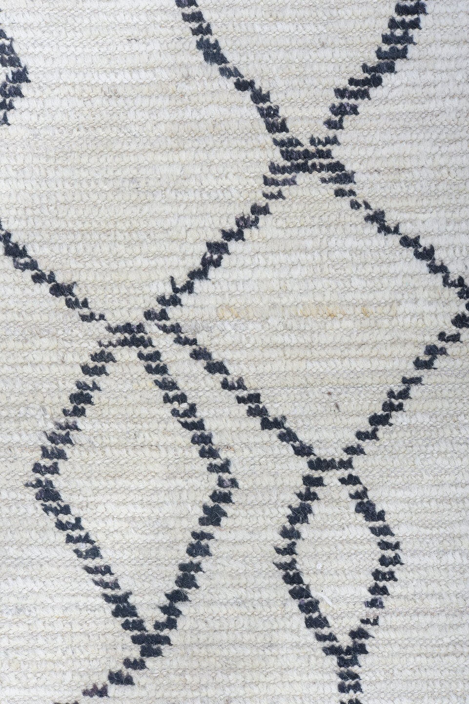9' x 11' one-of-a-kind handmade vintage Tulu large size rug. Color palette: ivory, charcoal, gray, black