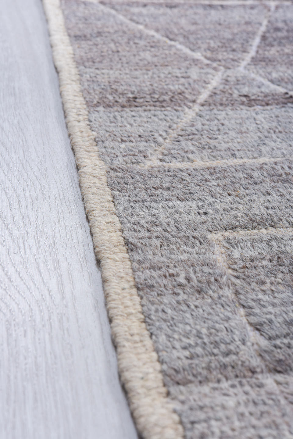 8' x 10' one-of-a-kind handmade vintage Tulu large size rug. Color palette: gray, ivory, charcoal, taupe, black, beige
