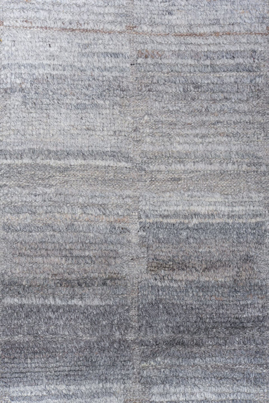 10' x 14' one-of-a-kind handmade vintage Tulu large size rug. Color palette: gray, ivory, taupe, cream, beige