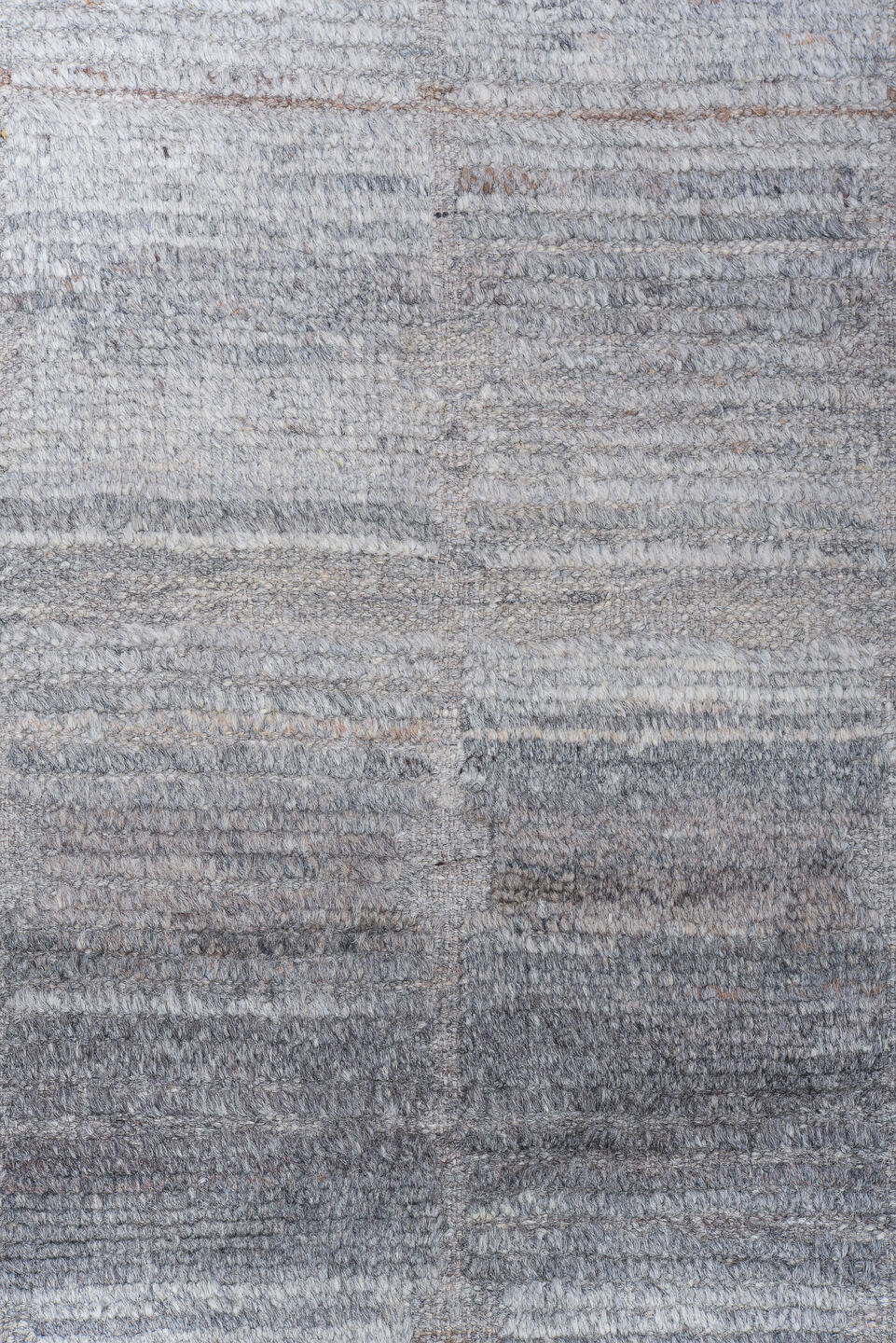 10' x 14' one-of-a-kind handmade vintage Tulu large size rug. Color palette: black, blue, dim gray, gainsboro, gray