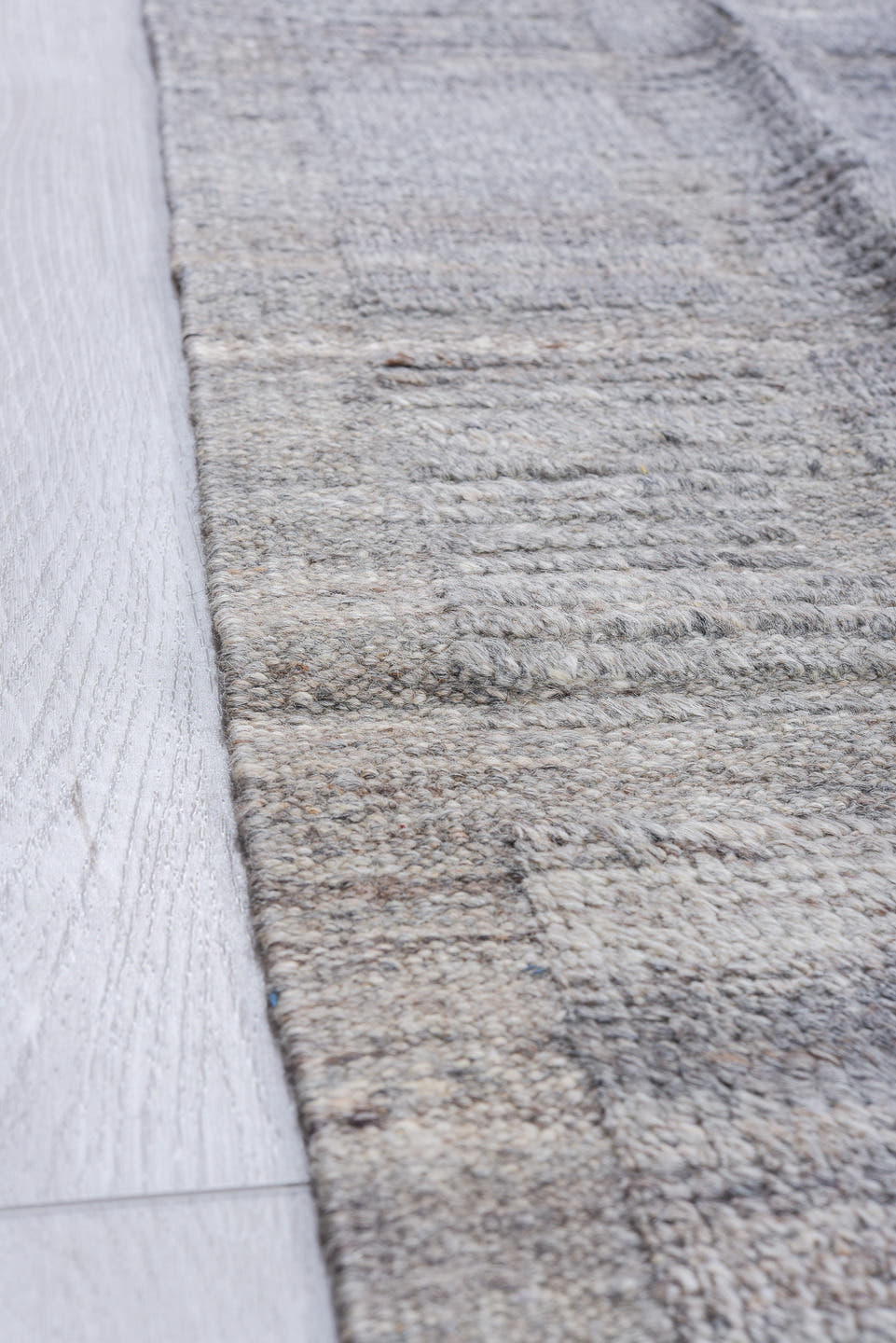 10' x 14' one-of-a-kind handmade vintage Tulu large size rug. Color palette: gray, ivory, taupe, cream, beige