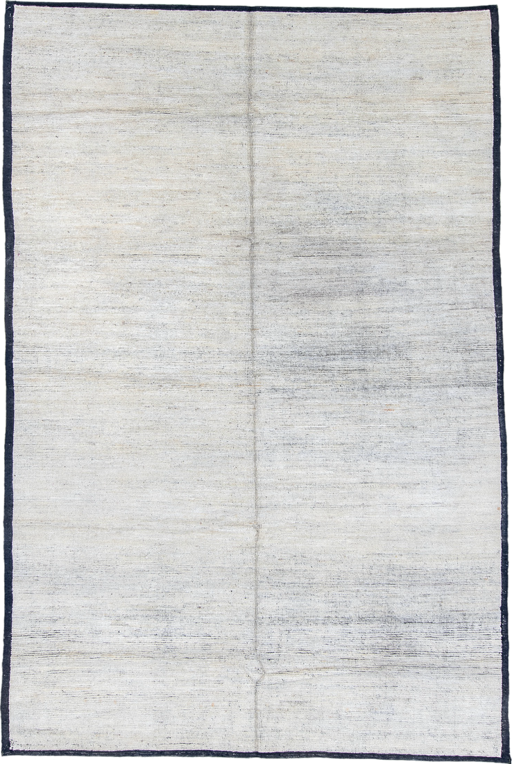 6' x 9' one-of-a-kind handmade vintage Tulu medium size rug. Color palette: blue, dark gray, fiord, gainsboro, gray