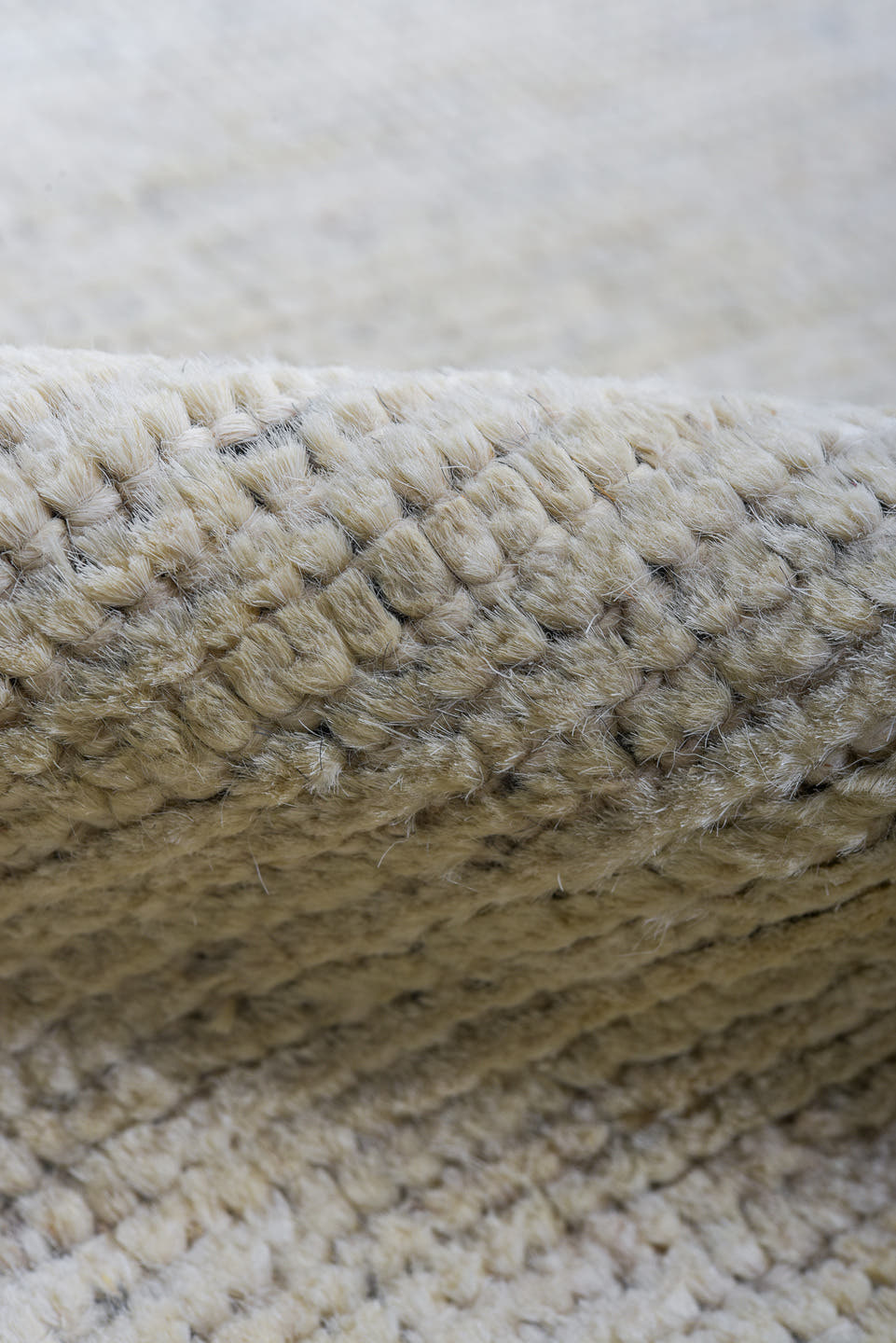 6' x 9' one-of-a-kind handmade vintage Tulu medium size rug. Color palette: ivory, charcoal, cream, taupe, gray, black