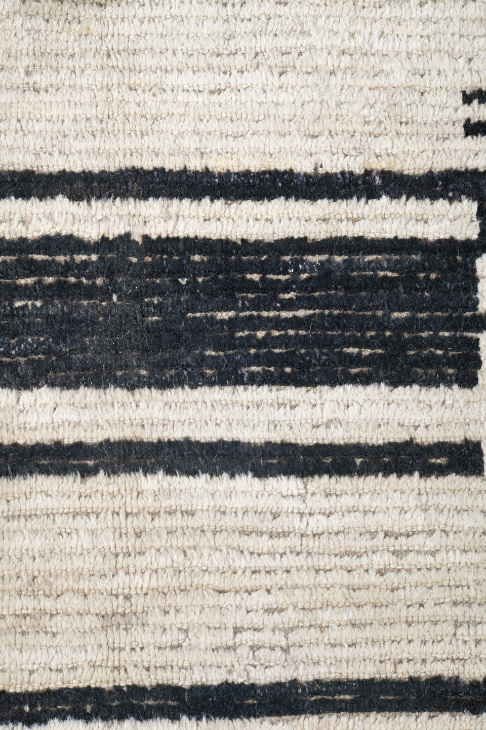 8' x 12' one-of-a-kind handmade vintage Tulu large size rug. Color palette: ivory, charcoal, taupe, gray, black, beige