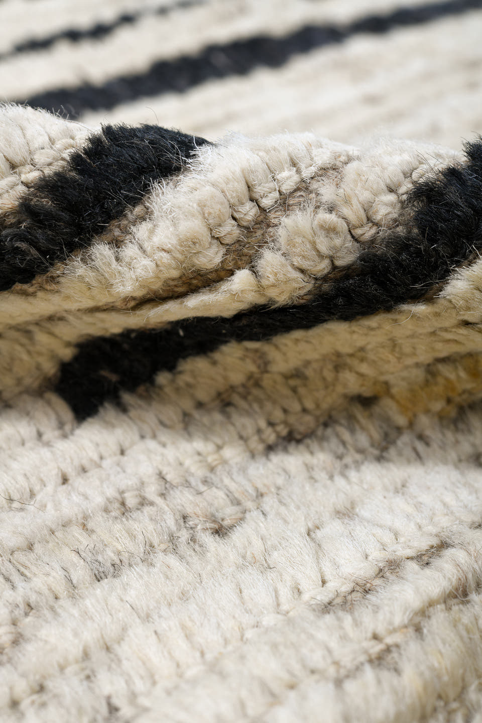 8' x 12' one-of-a-kind handmade vintage Tulu large size rug. Color palette: ivory, charcoal, taupe, gray, black, beige