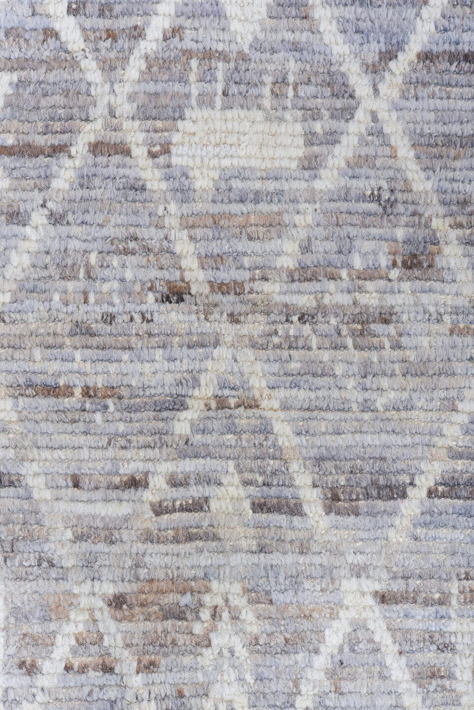 8' x 9' one-of-a-kind handmade vintage Tulu rug. Color palette: ivory, gray, taupe, greige, stone, beige