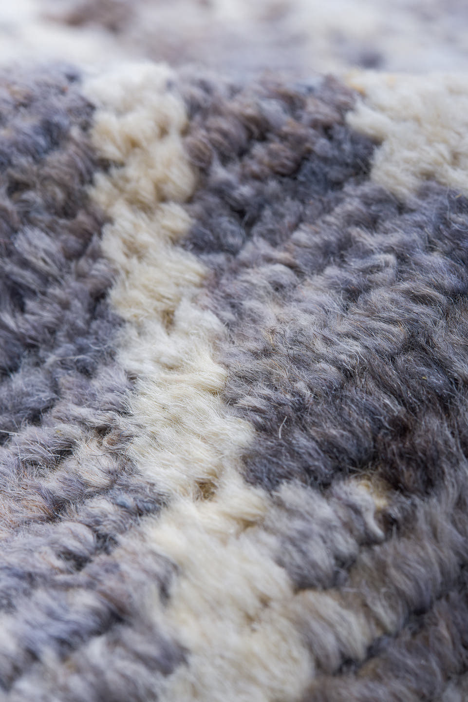 8' x 9' one-of-a-kind handmade vintage Tulu rug. Color palette: ivory, gray, taupe, greige, stone, beige