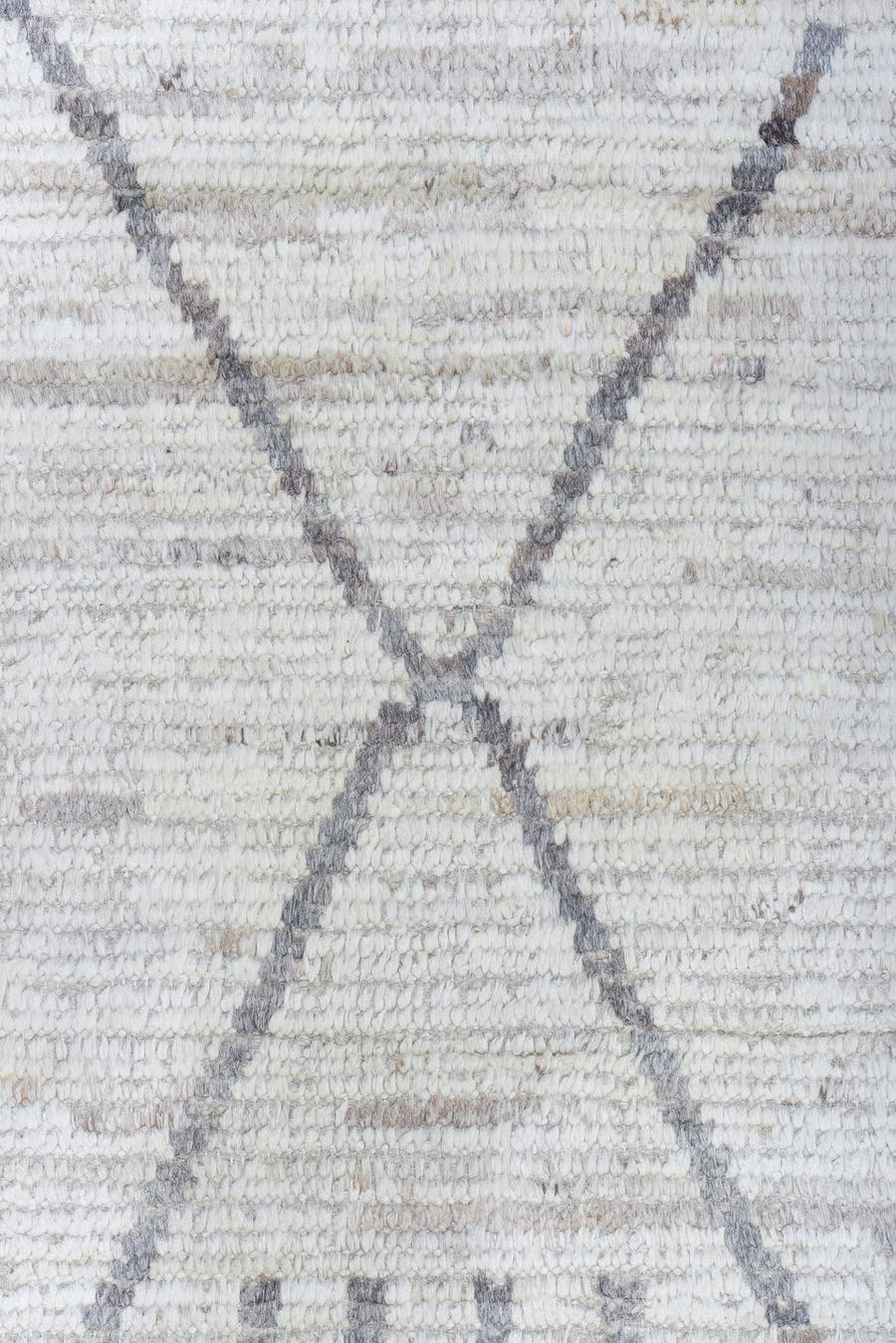 10' x 13' one-of-a-kind handmade vintage Tulu large size rug. Color palette: ivory, taupe, gray, greige, charcoal, beige