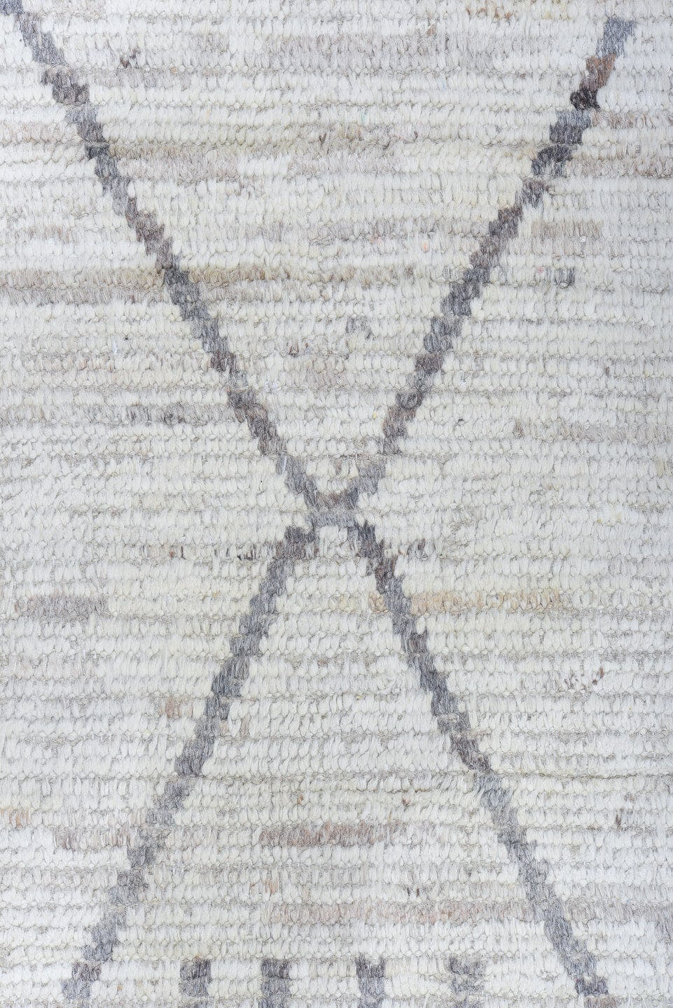 10' x 13' one-of-a-kind handmade vintage Tulu large size rug. Color palette: ivory, taupe, gray, greige, charcoal, beige