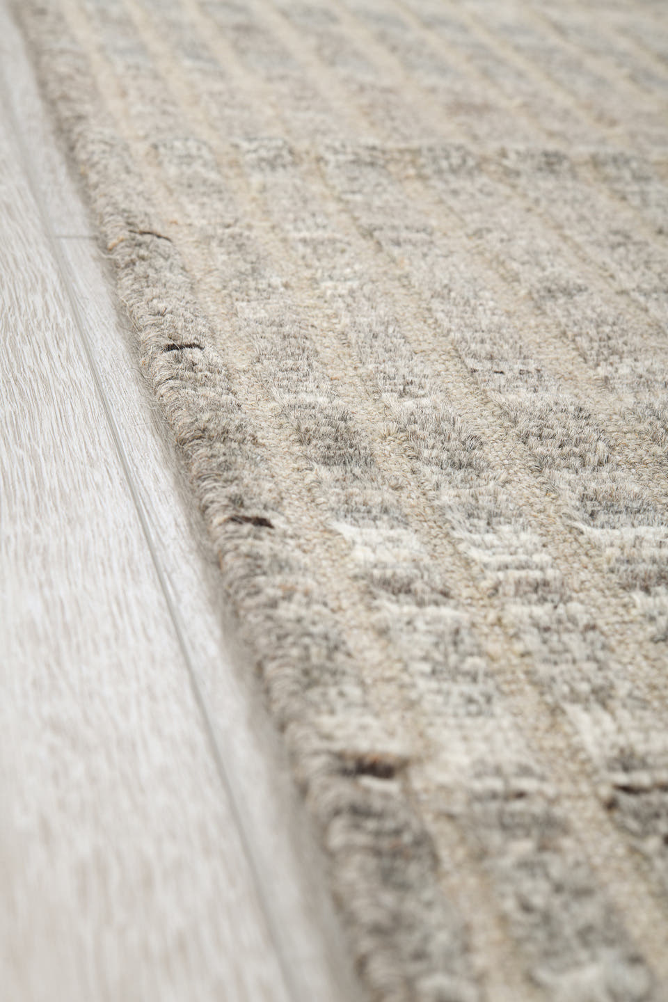 8' x 11' one-of-a-kind handmade vintage Tulu large size rug. Color palette: ivory, gray, taupe, cream, charcoal, beige