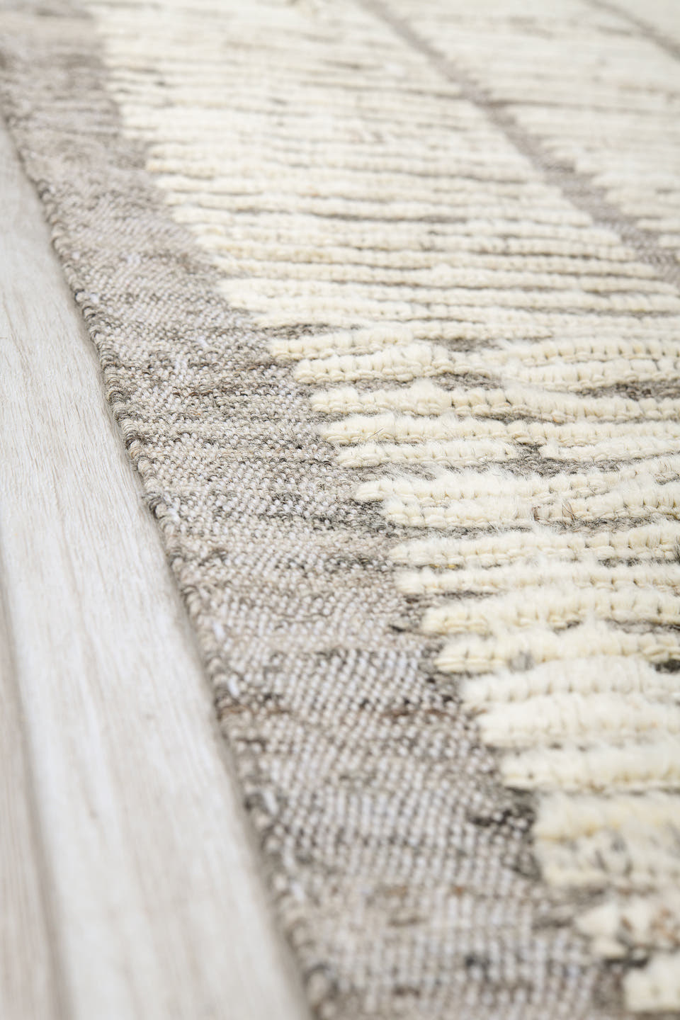 10' x 14' one-of-a-kind handmade vintage Tulu large size rug. Color palette: ivory, gray, taupe, beige