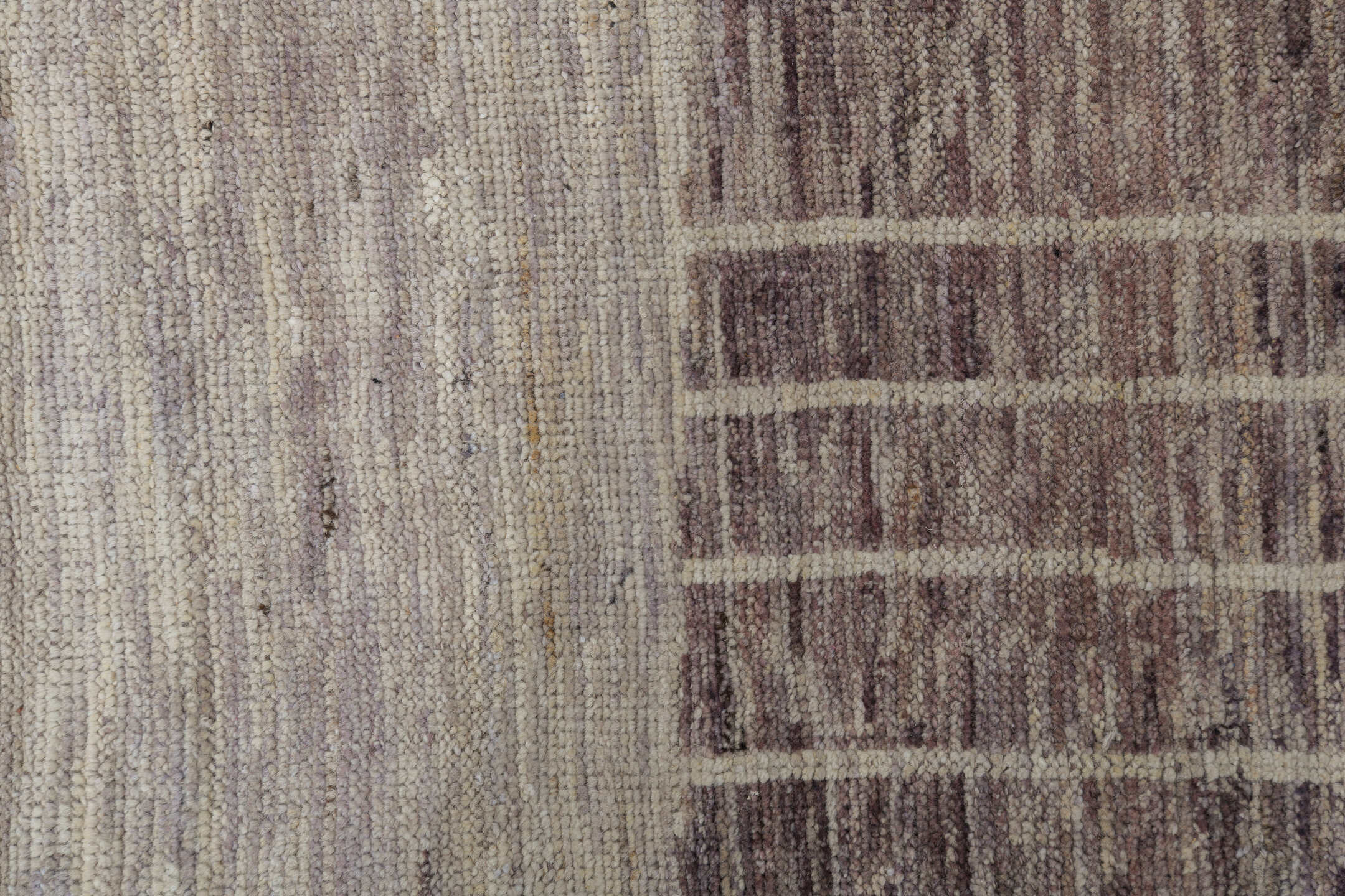 10' x 13' one-of-a-kind handmade vintage Tulu large size rug. Color palette: brown, ivory, taupe, charcoal, cream, beige