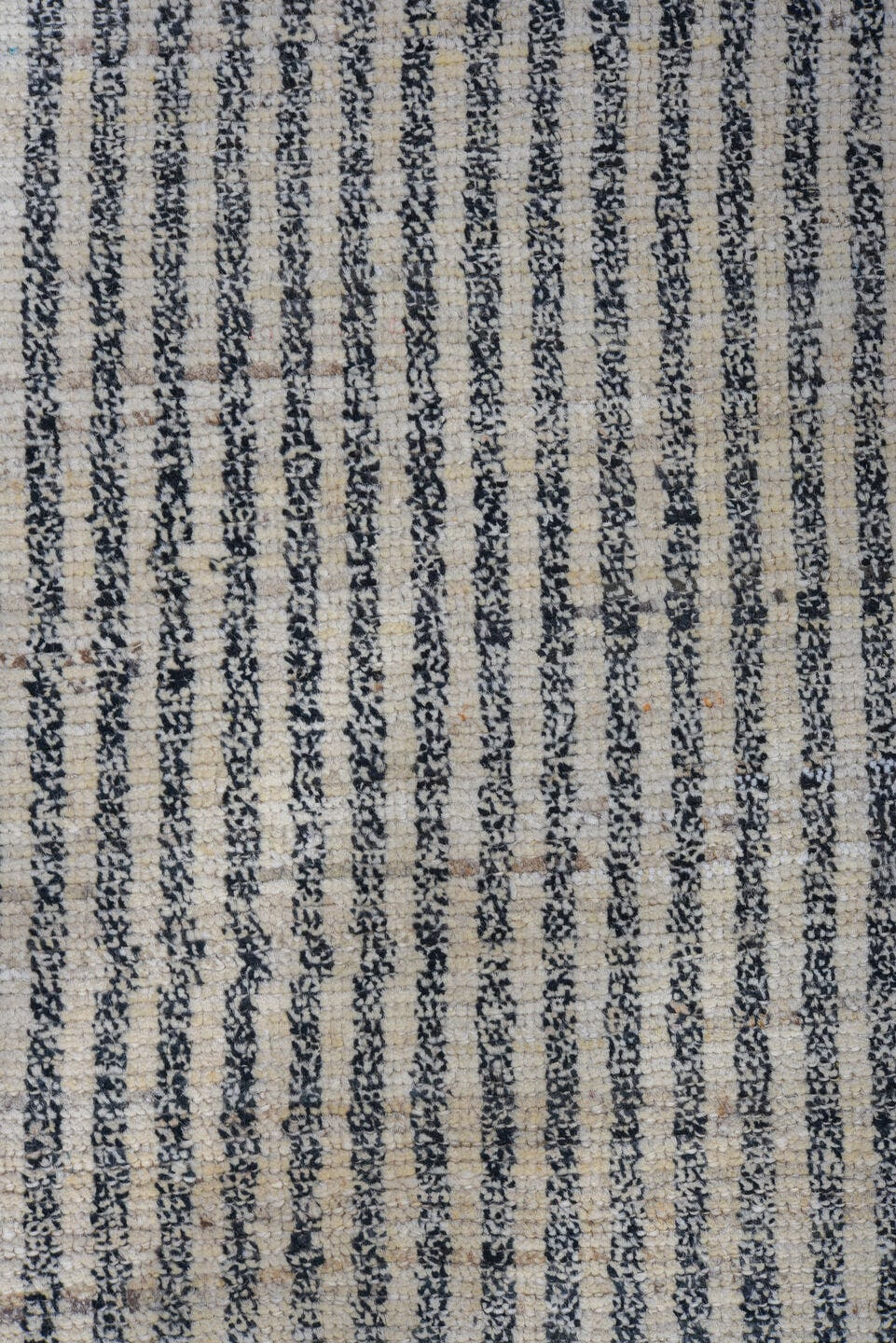 9' x 12' one-of-a-kind handmade vintage Tulu large size rug. Color palette: ivory, charcoal, gray, black