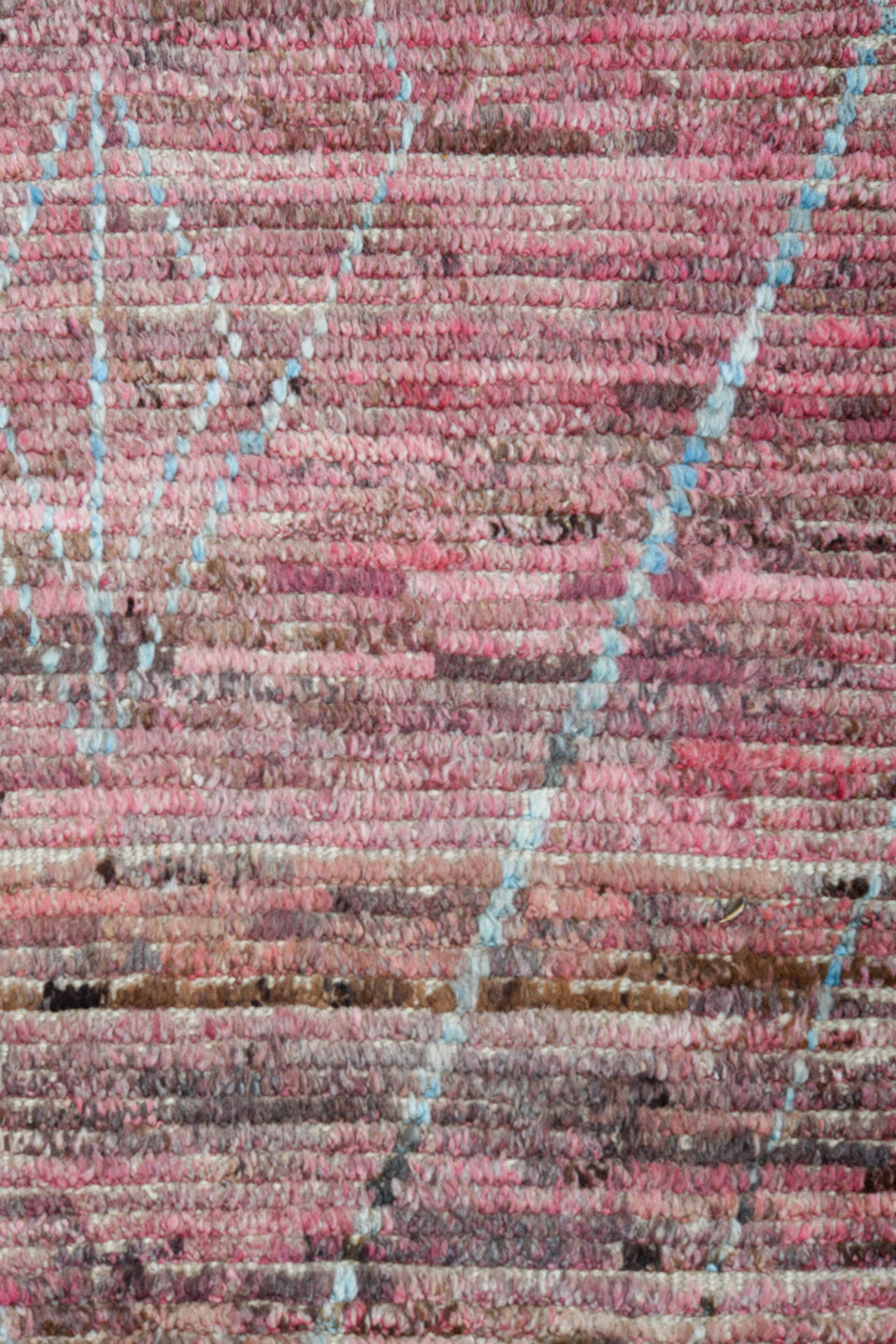 8' x 11' one-of-a-kind handmade vintage Tulu large size rug. Color palette: brown, dim gray, gray, light blue, light gray