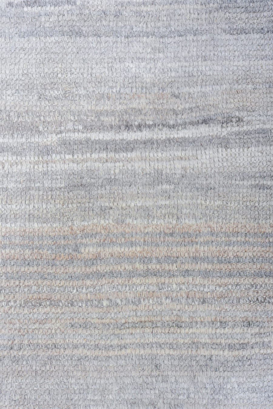 9' x 14' one-of-a-kind handmade vintage Tulu large size rug. Color palette: pale blue, ivory, light gray, taupe, light blue