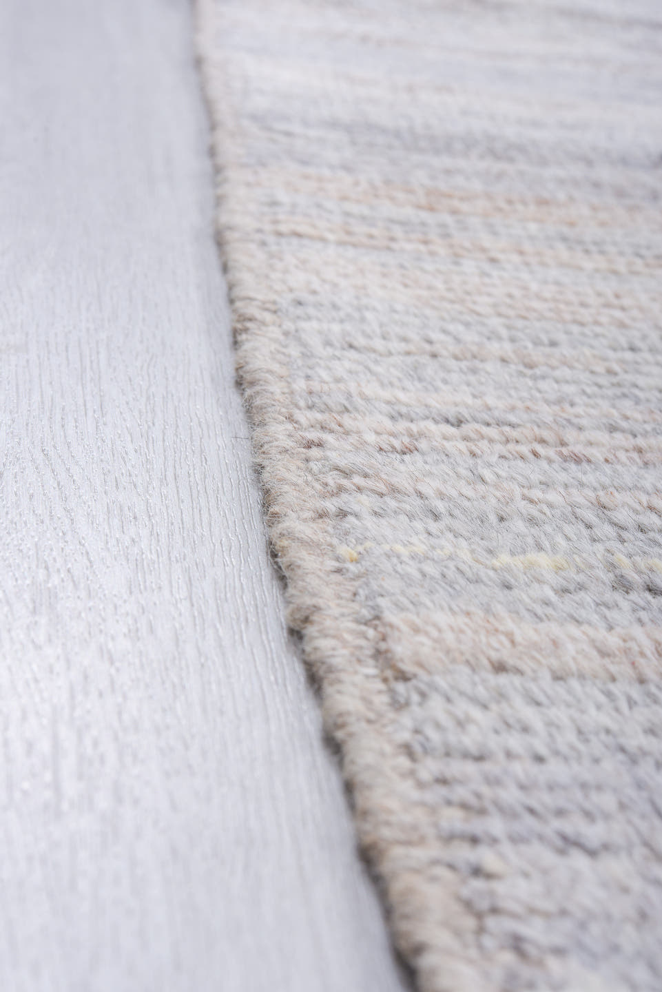 9' x 14' one-of-a-kind handmade vintage Tulu large size rug. Color palette: pale blue, ivory, light gray, taupe, light blue