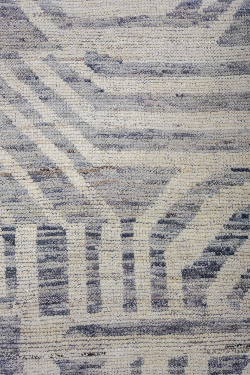 10' x 14' one-of-a-kind handmade vintage Tulu large size rug. Color palette: ivory, slate, blue_gray, taupe, gray, blue