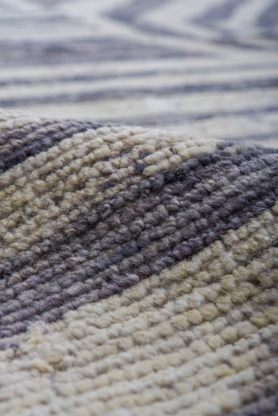 10' x 14' one-of-a-kind handmade vintage Tulu large size rug. Color palette: ivory, slate, blue_gray, taupe, gray, blue