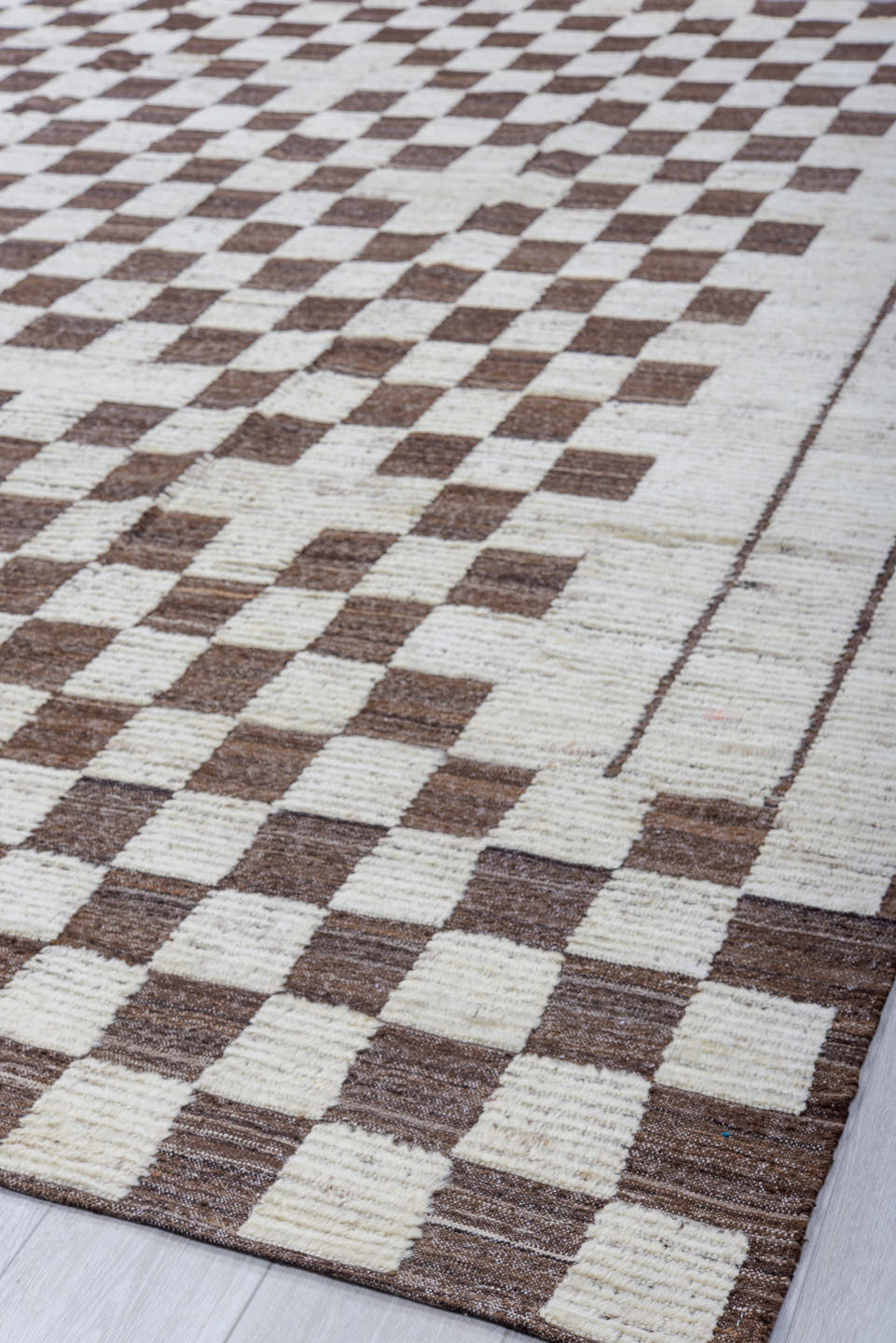 10' x 11' one-of-a-kind handmade vintage Tulu large size rug. Color palette: ivory, brown, taupe, beige, gray