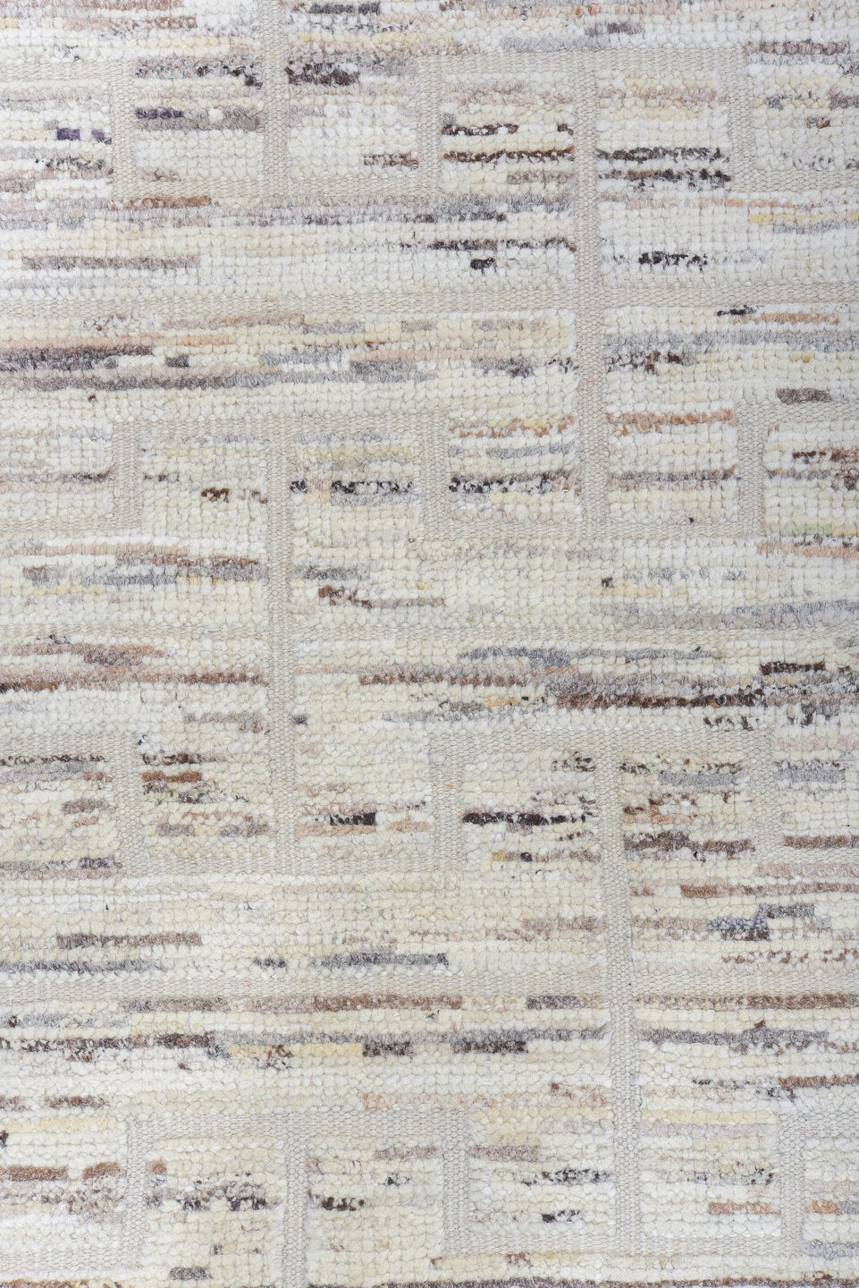10' x 14' one-of-a-kind handmade vintage Tulu large size rug. Color palette: ivory, beige, taupe, gray, camel