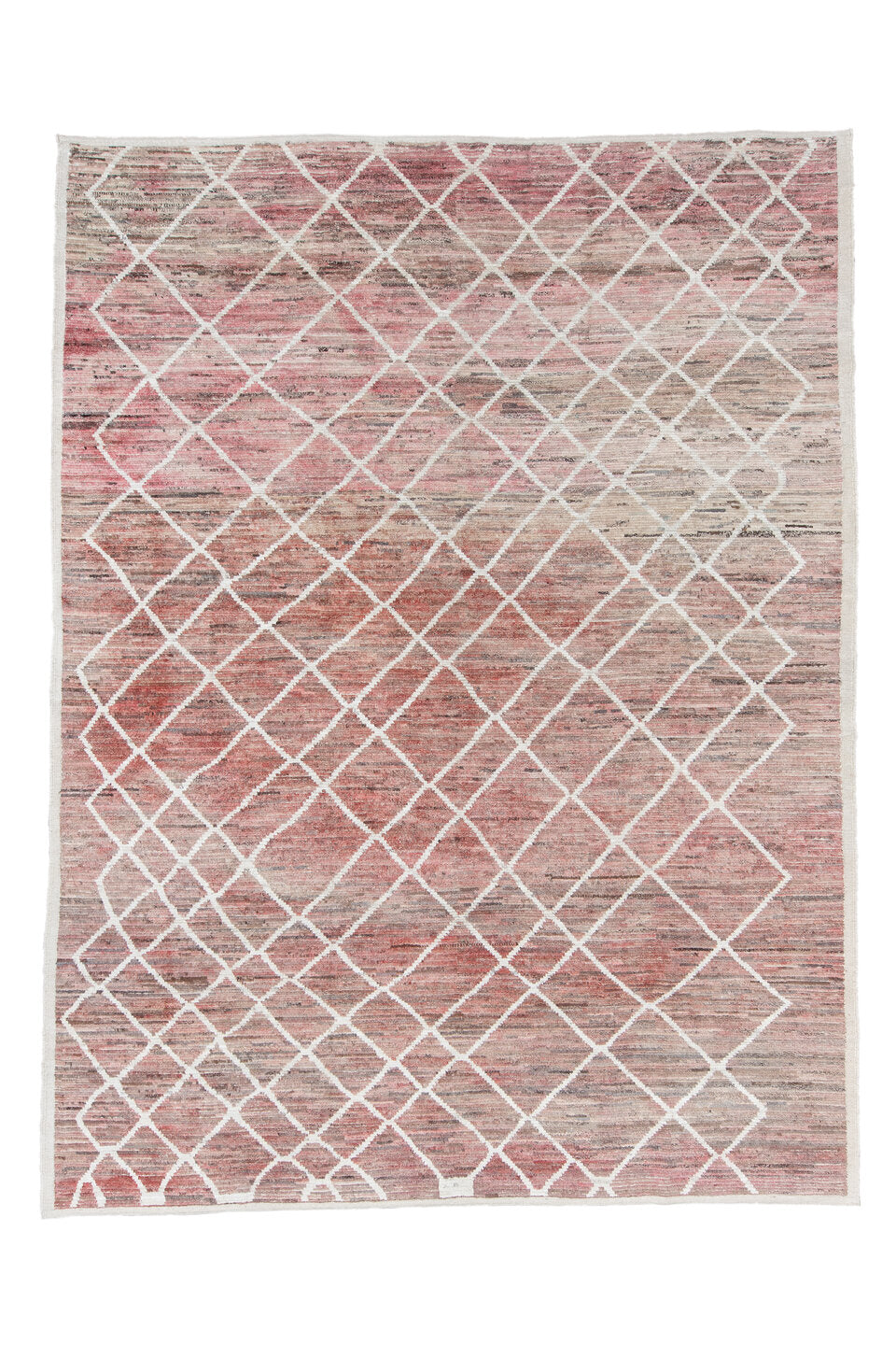 10' x 13' one-of-a-kind handmade vintage Tulu large size rug. Color palette: brown, gainsboro, gray, light blue, light gray