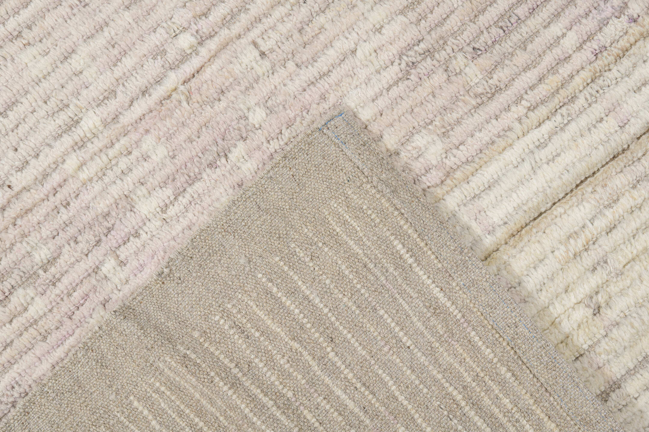 10' x 12' one-of-a-kind handmade vintage Tulu large size rug. Color palette: ivory, taupe, cream, beige, light gray, gray