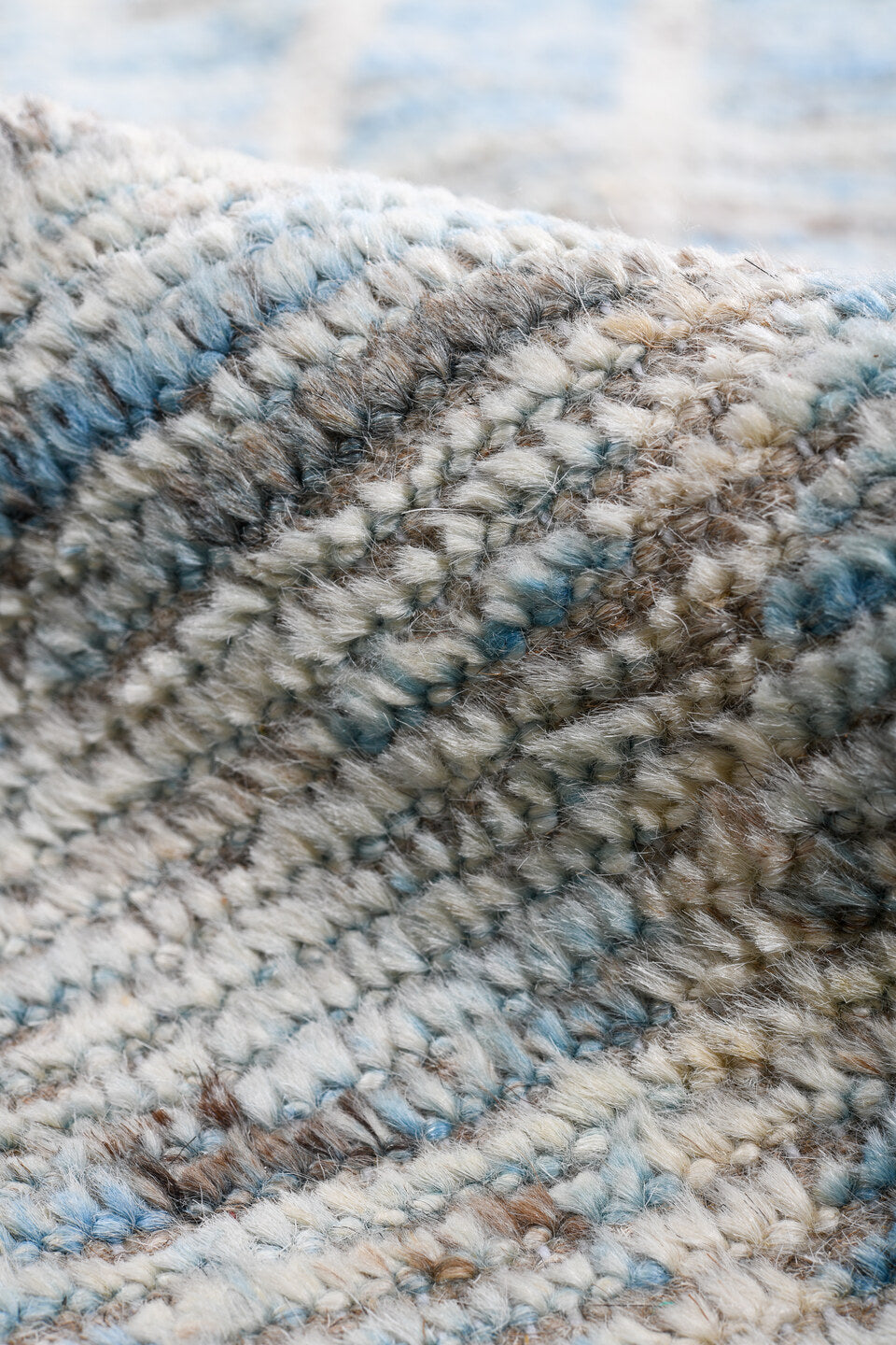 5' x 21' one-of-a-kind handmade vintage Tulu rug. Color palette: black, blue, dark gray, dim gray, gainsboro, gray