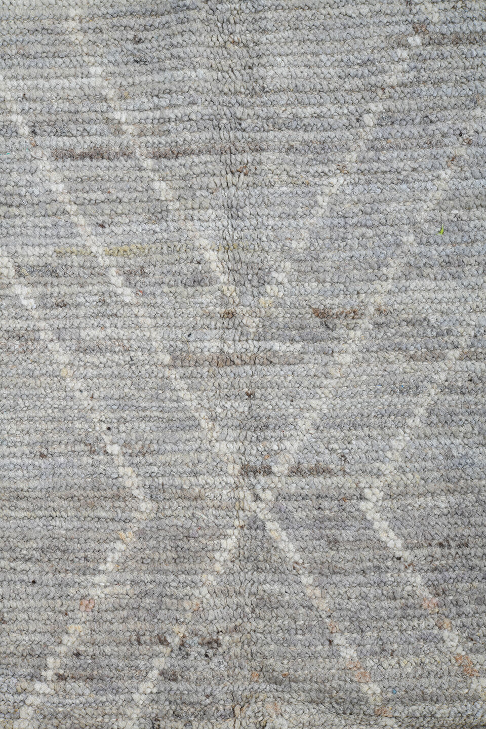 3' x 16' one-of-a-kind handmade vintage Tulu runner rug. Color palette: ivory, light gray, taupe, greige, beige, gray