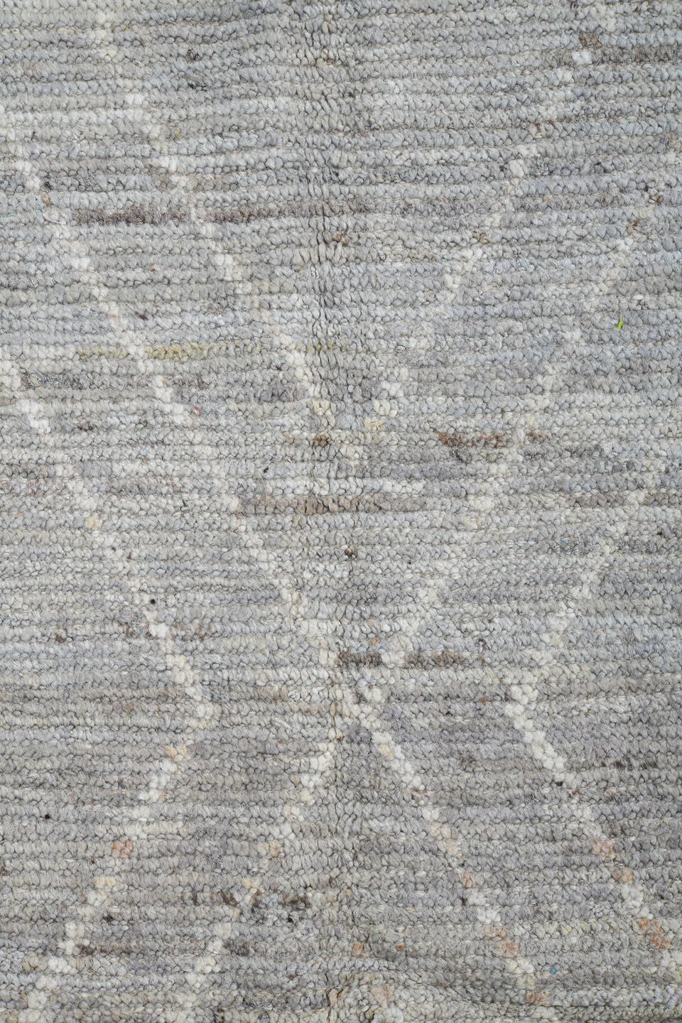 3' x 16' one-of-a-kind handmade vintage Tulu runner rug. Color palette: ivory, light gray, taupe, greige, beige, gray