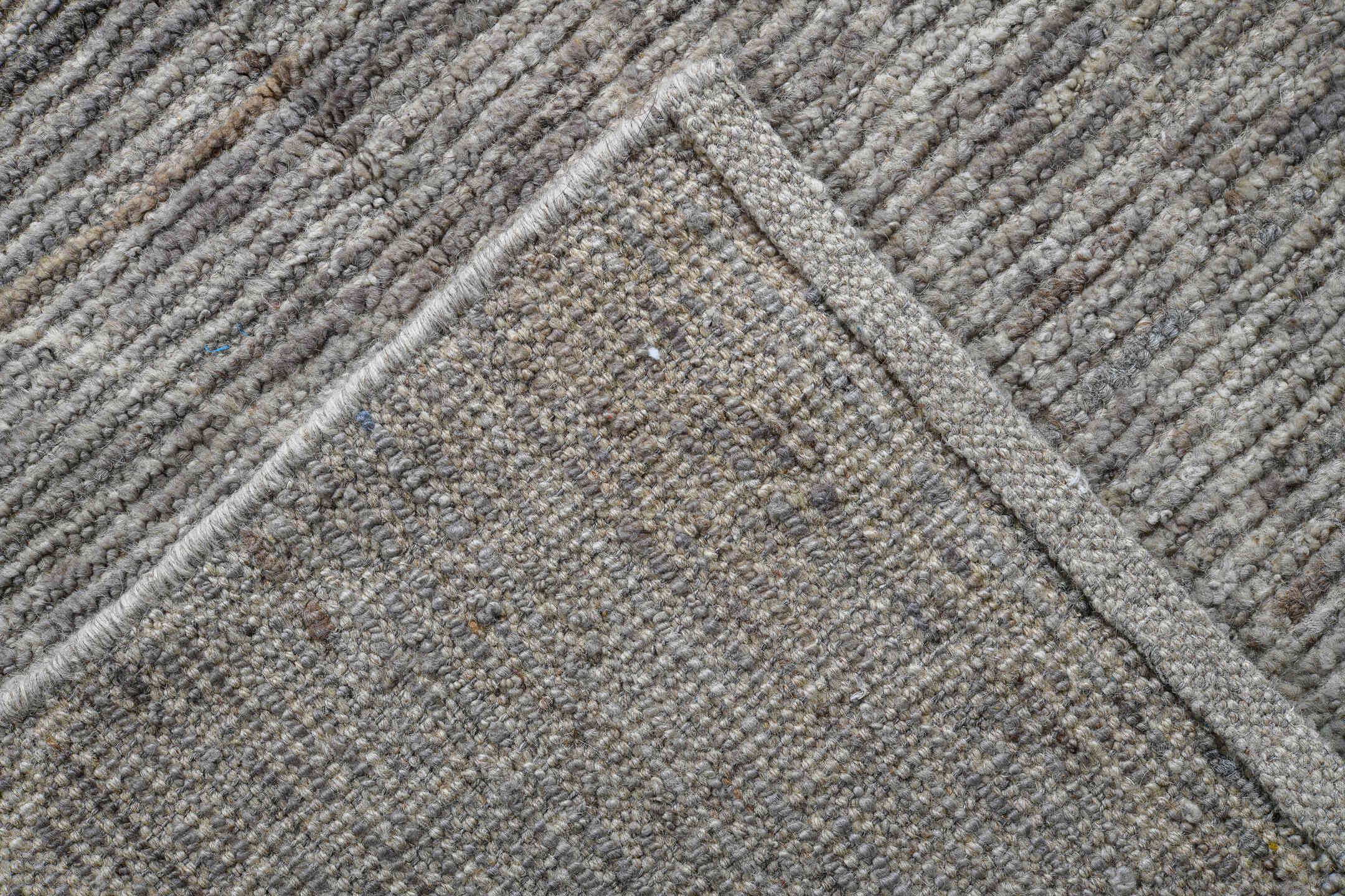 3' x 16' one-of-a-kind handmade vintage Tulu runner rug. Color palette: ivory, light gray, taupe, greige, beige, gray