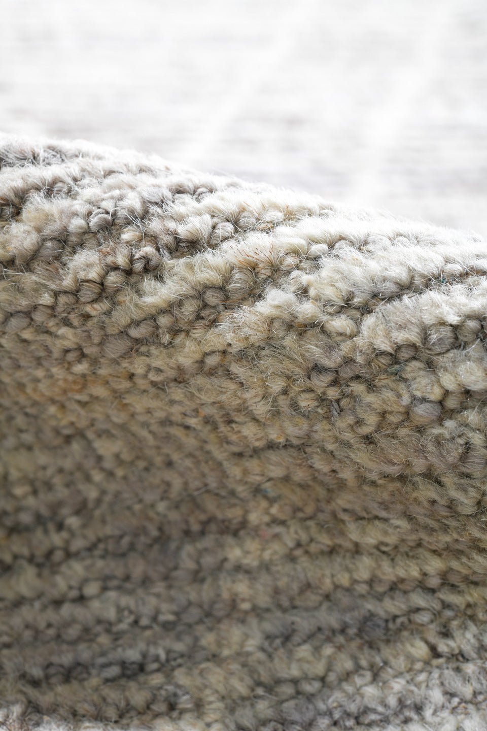 3' x 16' one-of-a-kind handmade vintage Tulu runner rug. Color palette: ivory, light gray, taupe, greige, beige, gray
