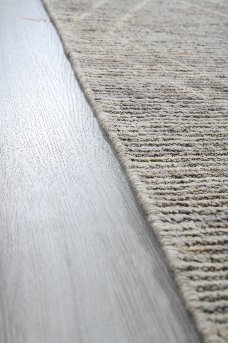 3' x 16' one-of-a-kind handmade vintage Tulu runner rug. Color palette: ivory, light gray, taupe, greige, beige, gray