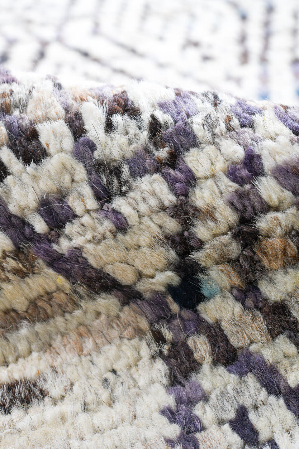 3' x 16' one-of-a-kind handmade vintage Tulu runner rug. Color palette: ivory, charcoal, taupe, brown, gray, black, beige