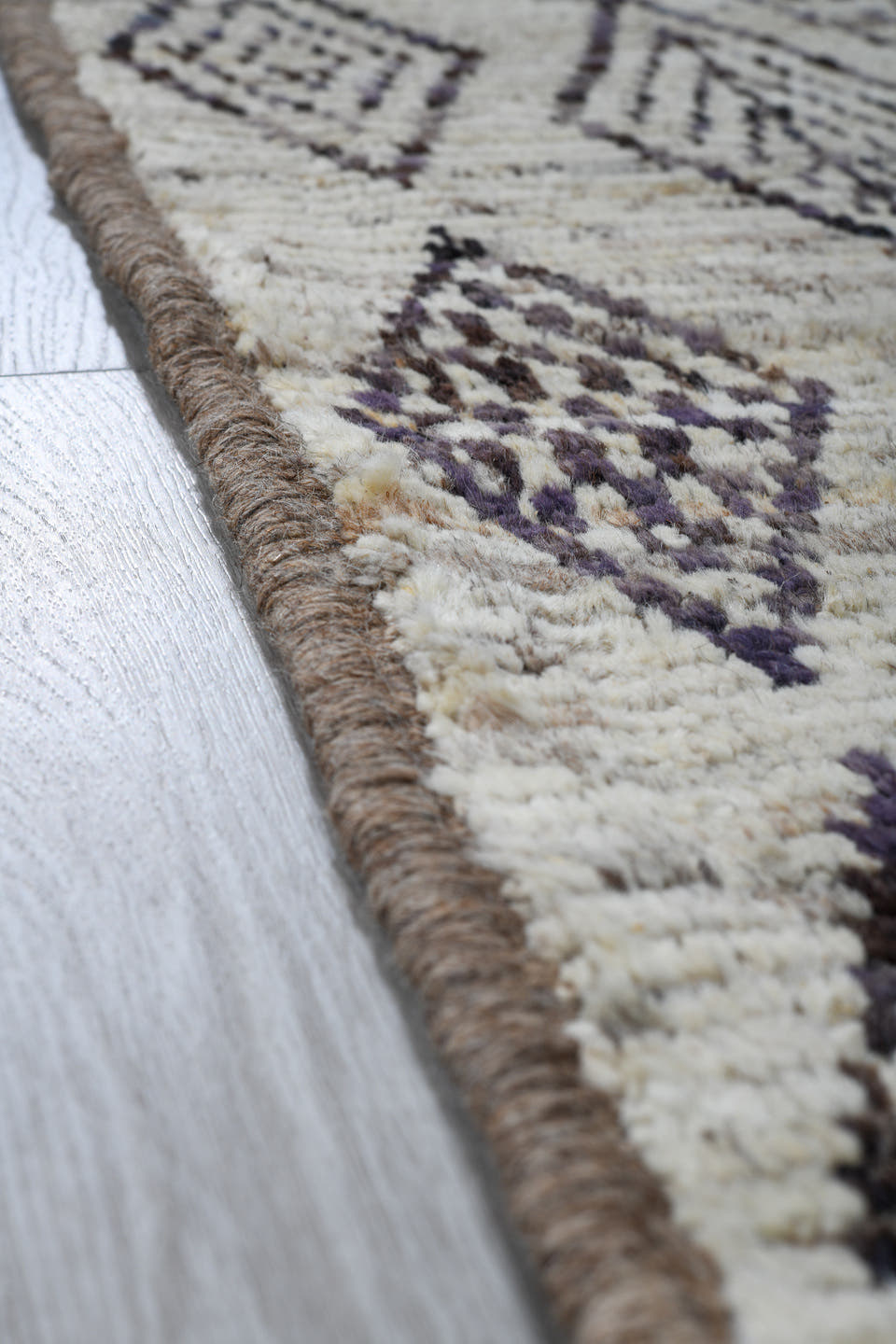 3' x 16' one-of-a-kind handmade vintage Tulu runner rug. Color palette: ivory, charcoal, taupe, brown, gray, black, beige