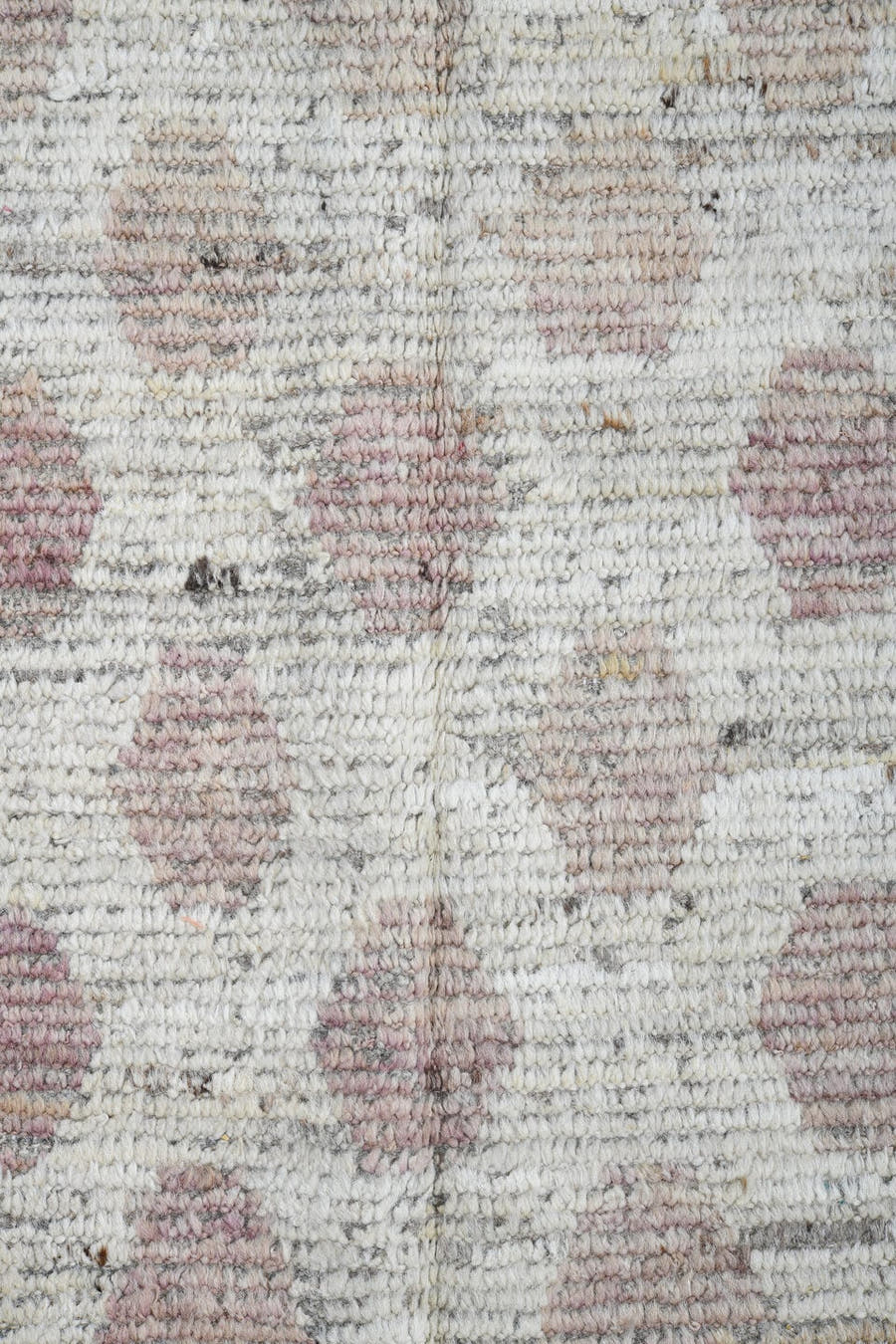 3' x 19' one-of-a-kind handmade vintage Tulu runner rug. Color palette: ivory, blush, taupe, rose, cream, pink, beige, gray