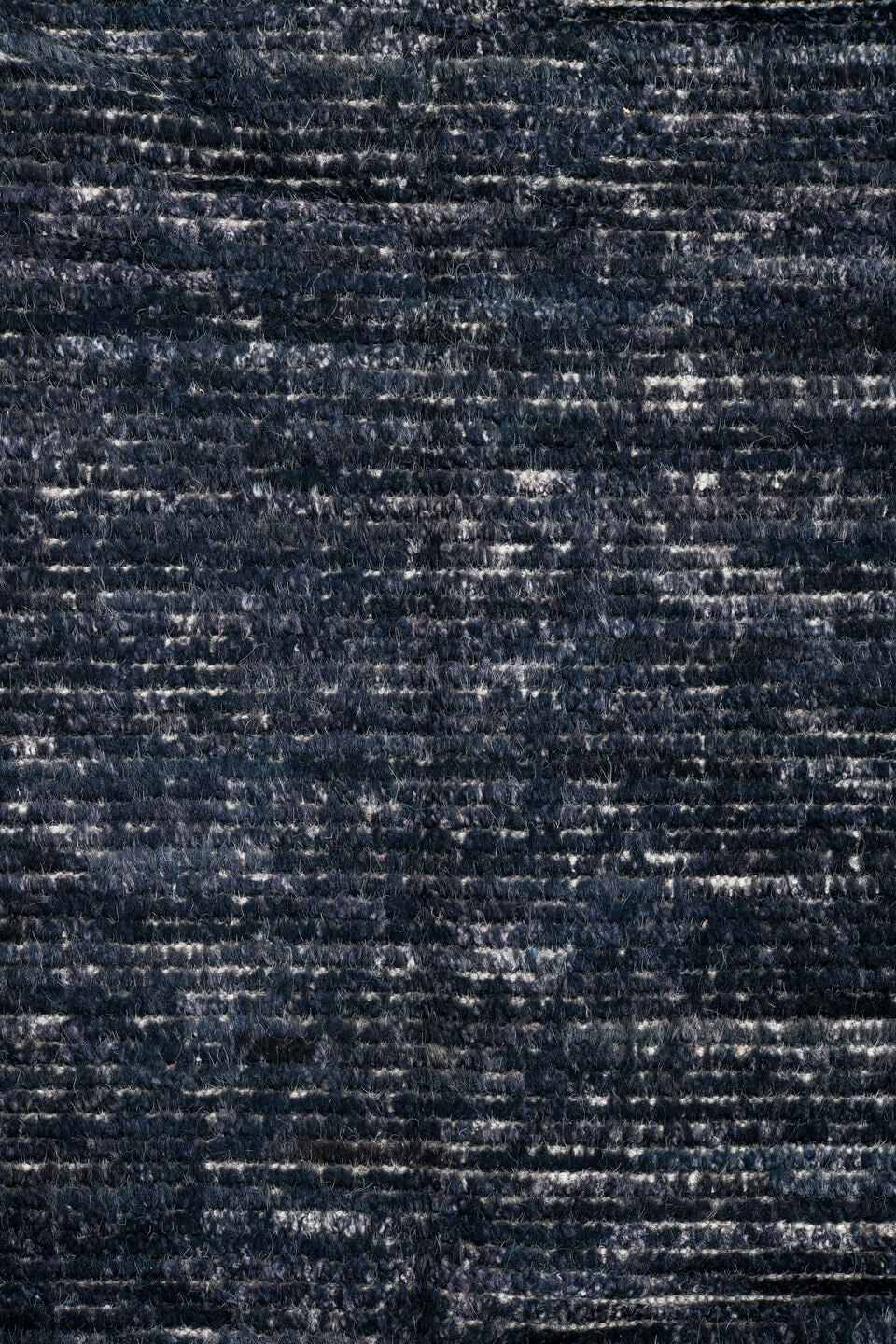 2' x 16' one-of-a-kind handmade vintage Tulu runner rug. Color palette: charcoal, ivory, slate, blue gray, black, gray, blue