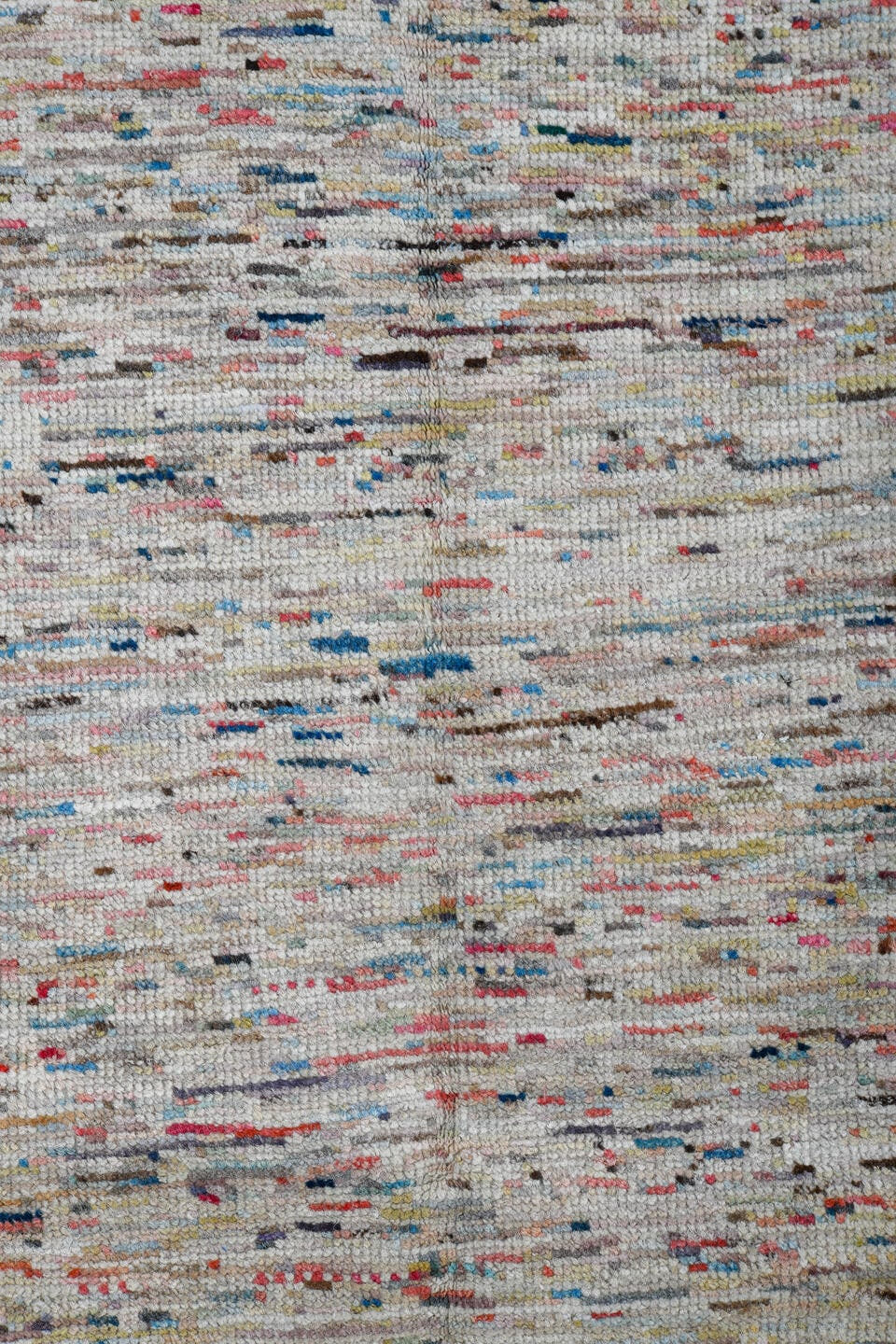 2' x 7' one-of-a-kind handmade vintage Tulu runner rug. Color palette: ivory, charcoal, slate, sky_blue, rust, taupe, gray
