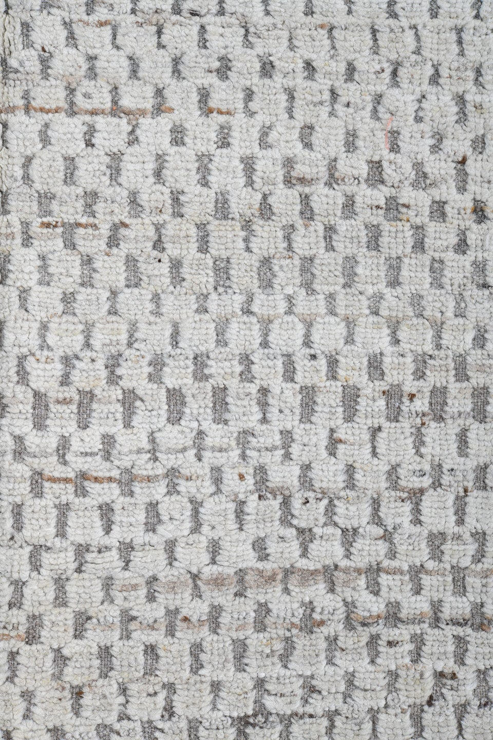 3' x 9' one-of-a-kind handmade vintage Tulu runner rug. Color palette: ivory, taupe, light gray, beige, gray