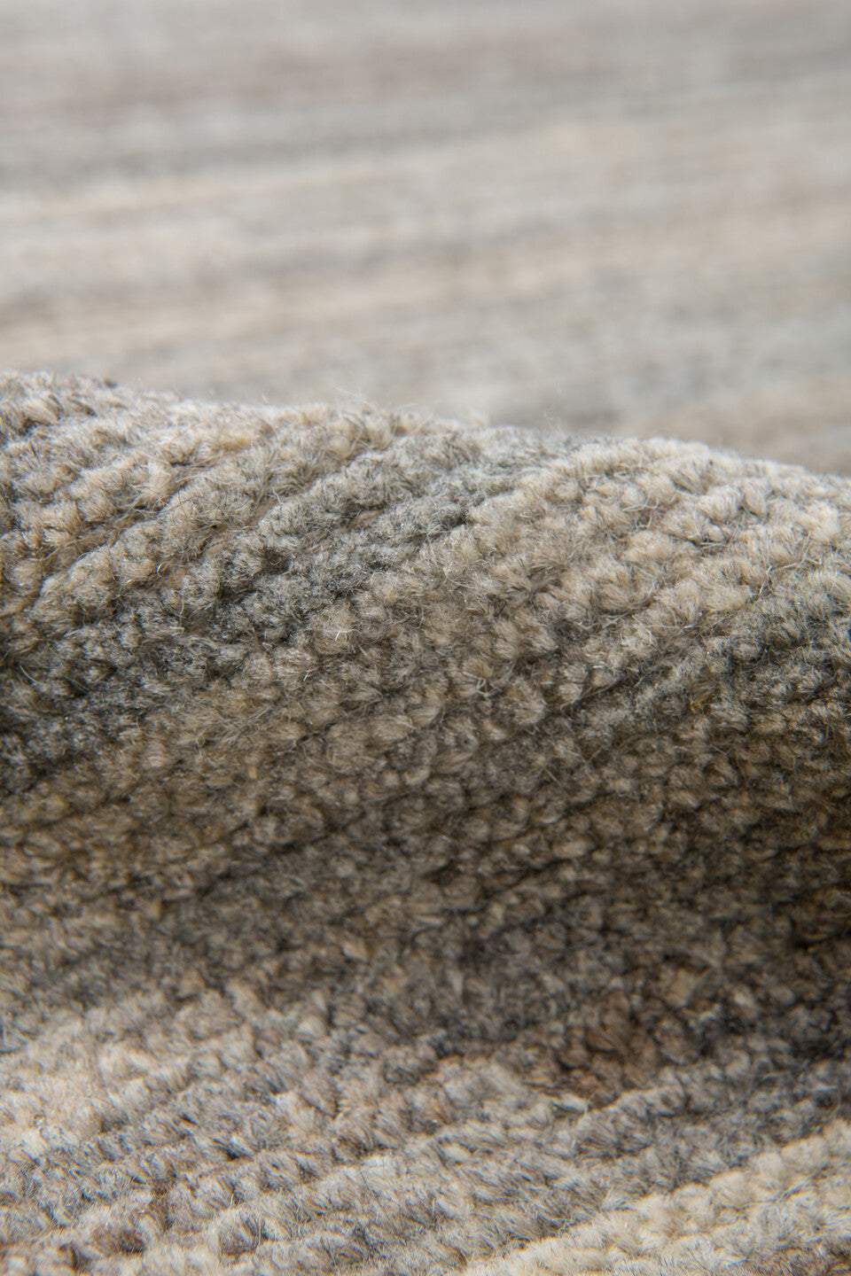 10' x 14' one-of-a-kind handmade vintage Tulu large size rug. Color palette: gray, light gray, off-white, pink, silver